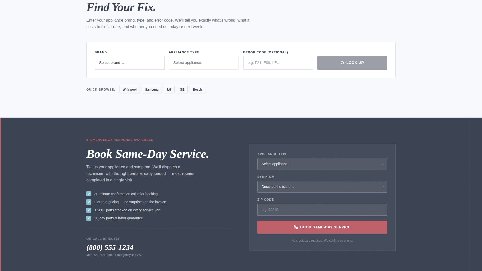 Diagnose - Reliable Appliance Landing Page Template