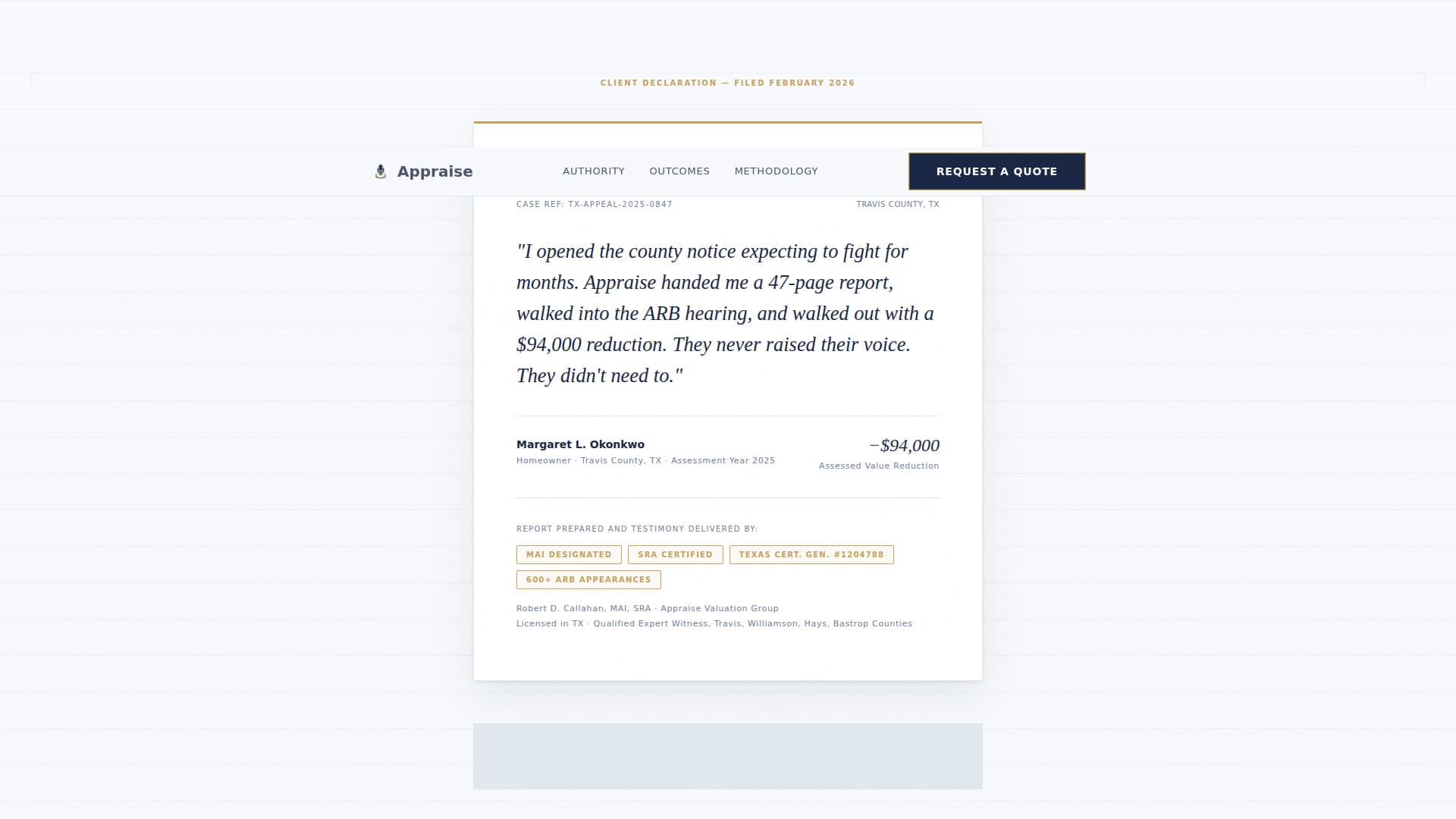 Appraise - Authoritative Property Landing Page Template