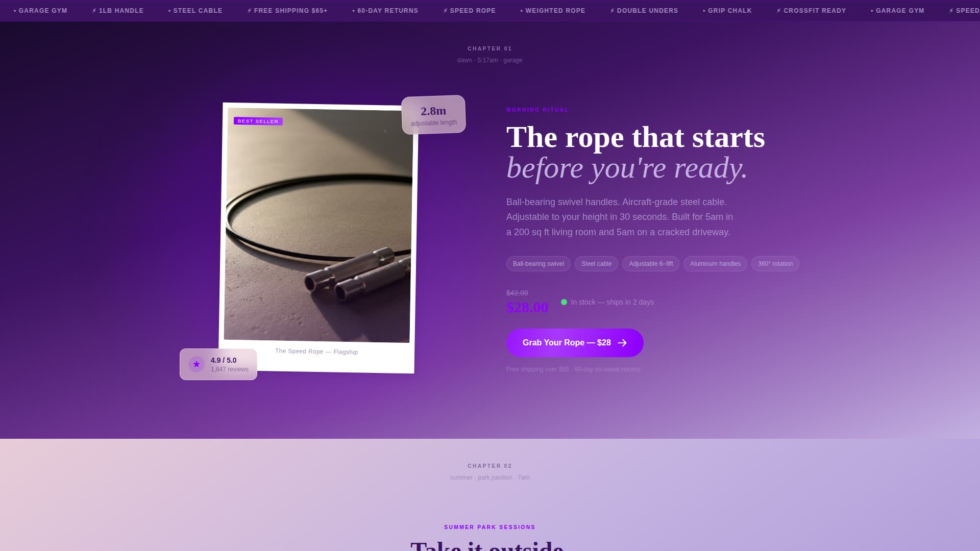 Skip - Neoretro Fitness Landing Page Template