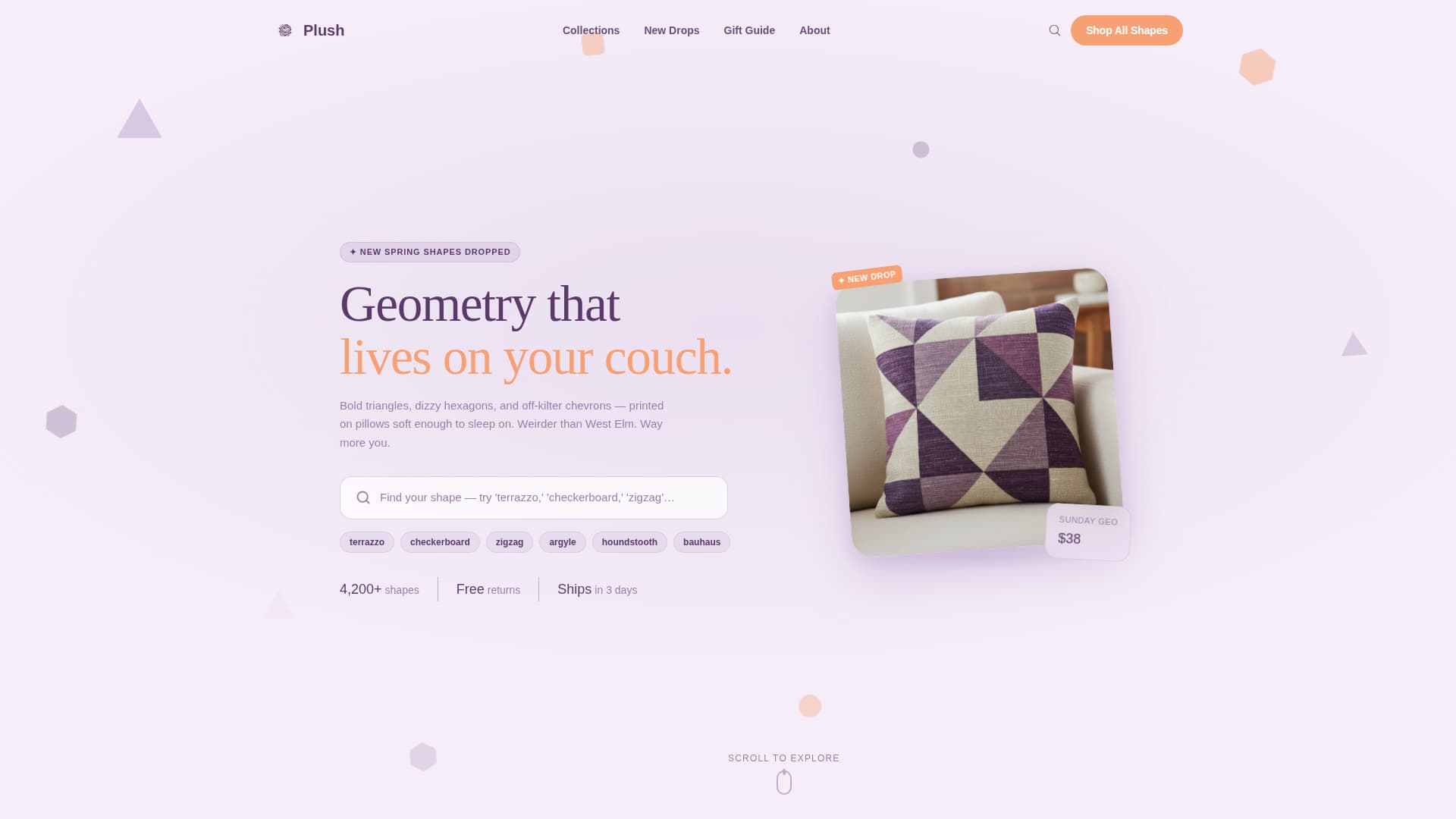 Pillows & Cushions Store Professional Website Template