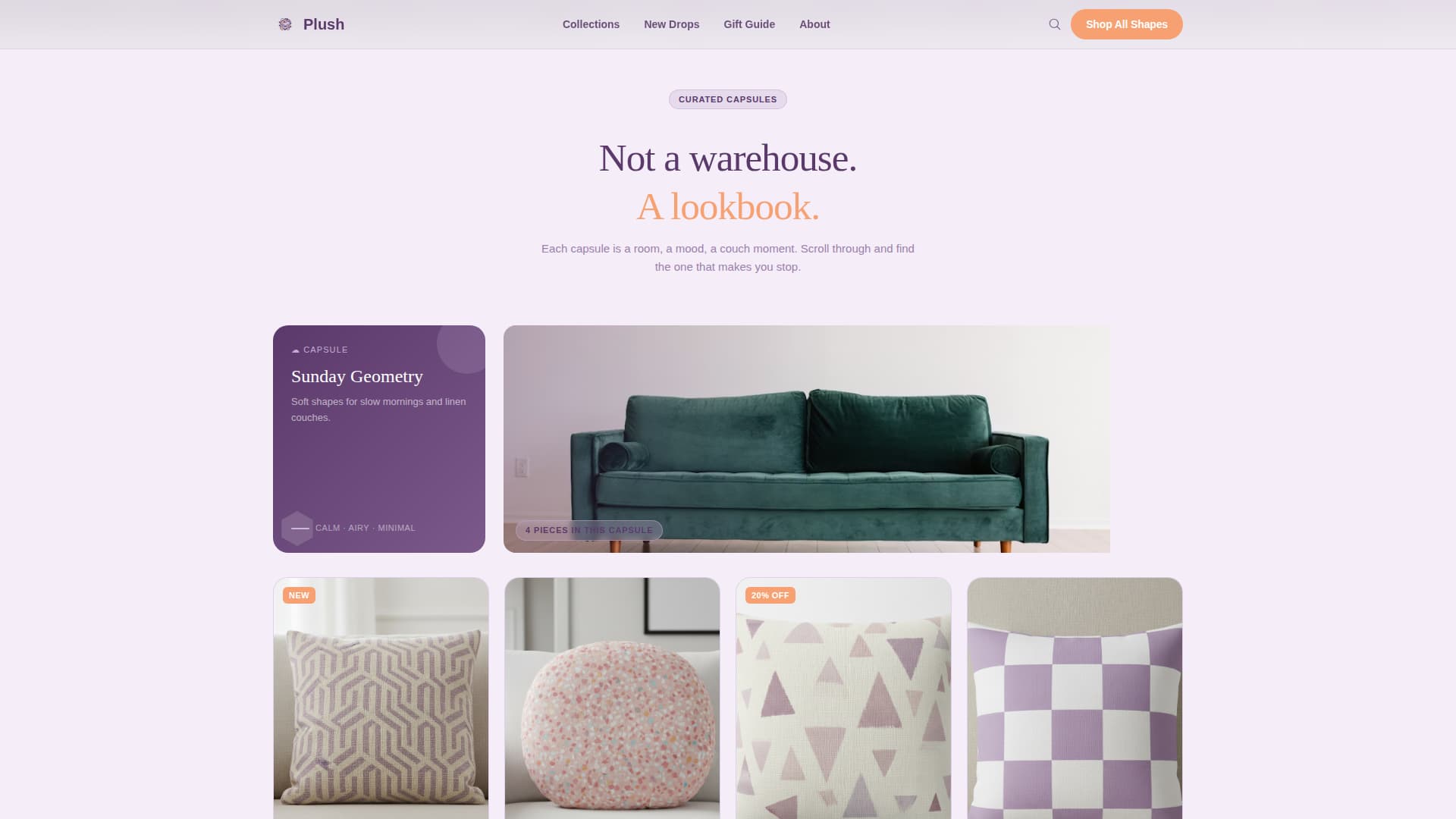 Pillows & Cushions Store Professional Website Template