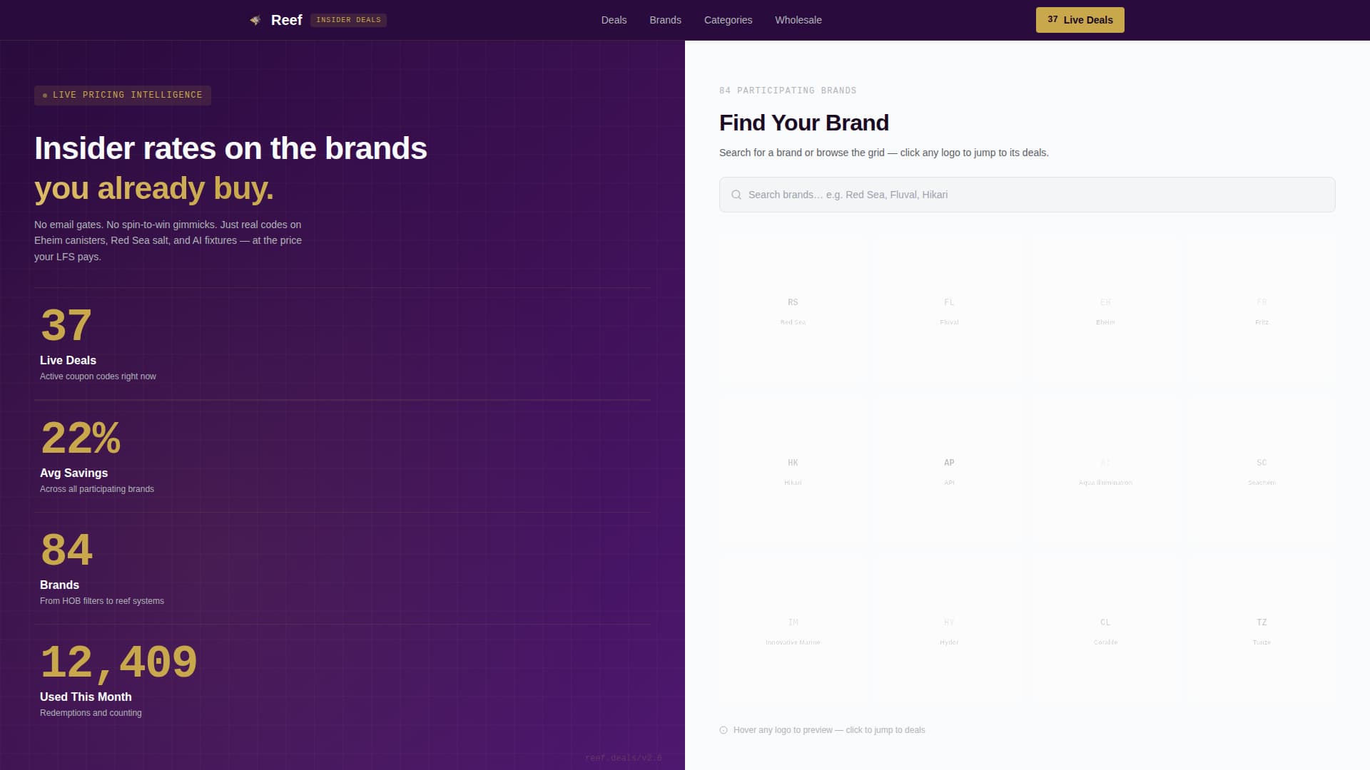 Reef - Precision Aquarium Landing Page Template