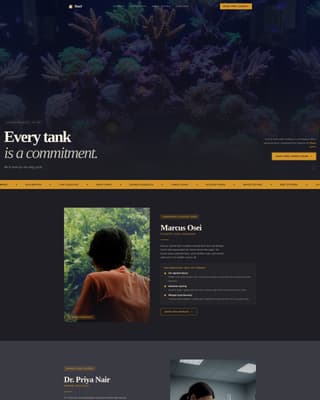 Reef - Immersive Aquarium Landing Page Template