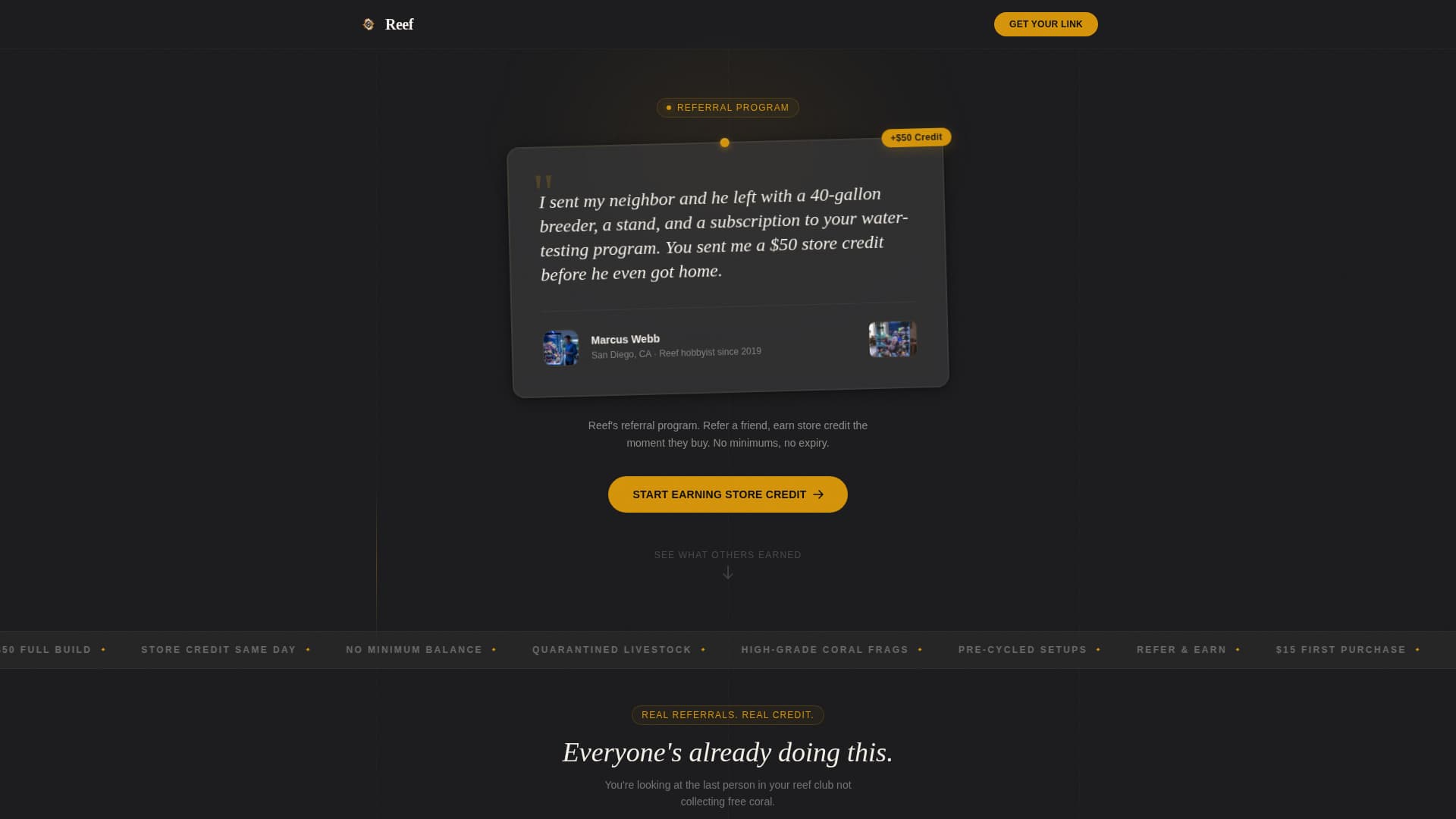 Reef - Luminous Aquarium Landing Page Template