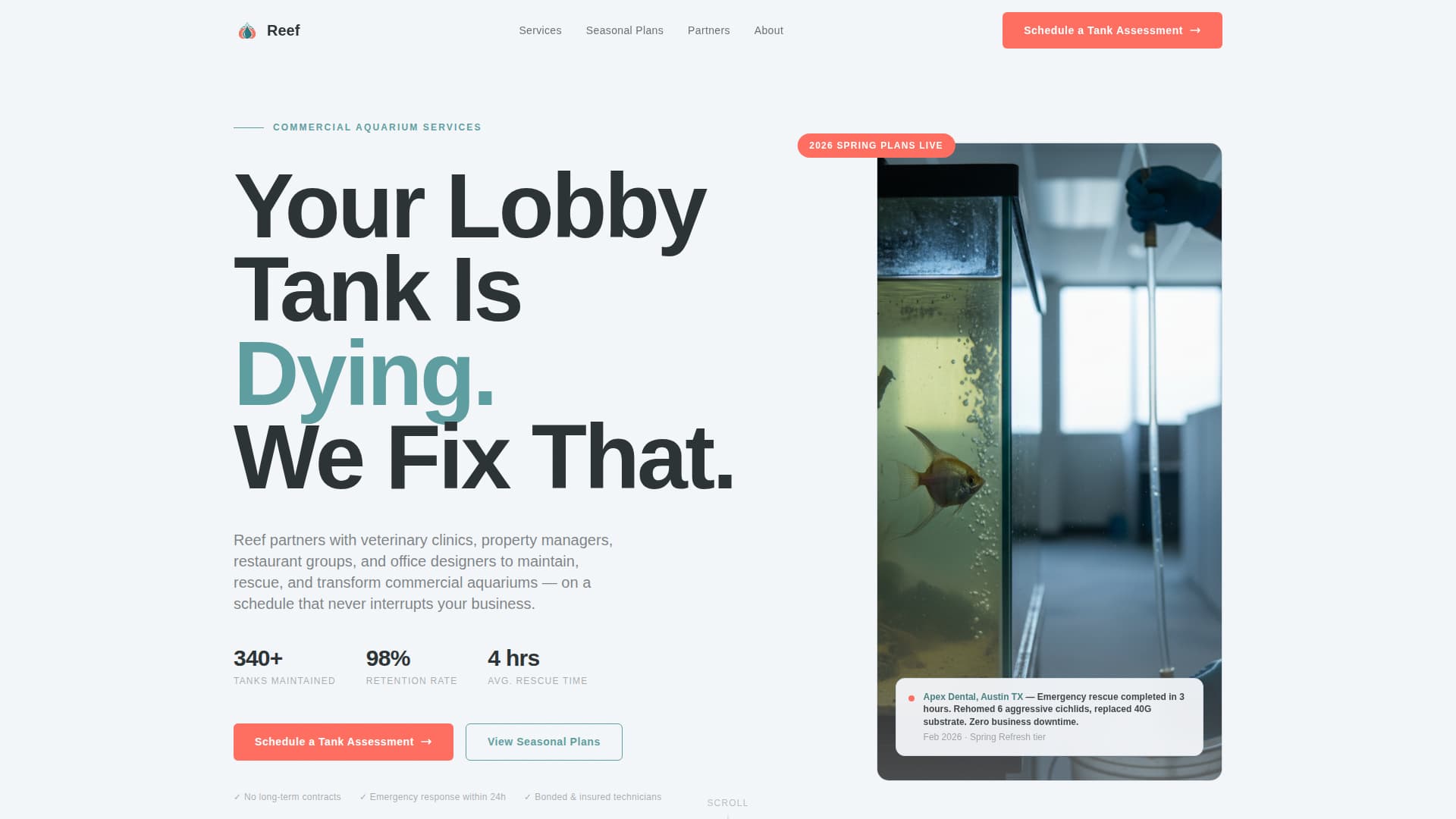 Reef - Proven Aquarium Landing Page Template
