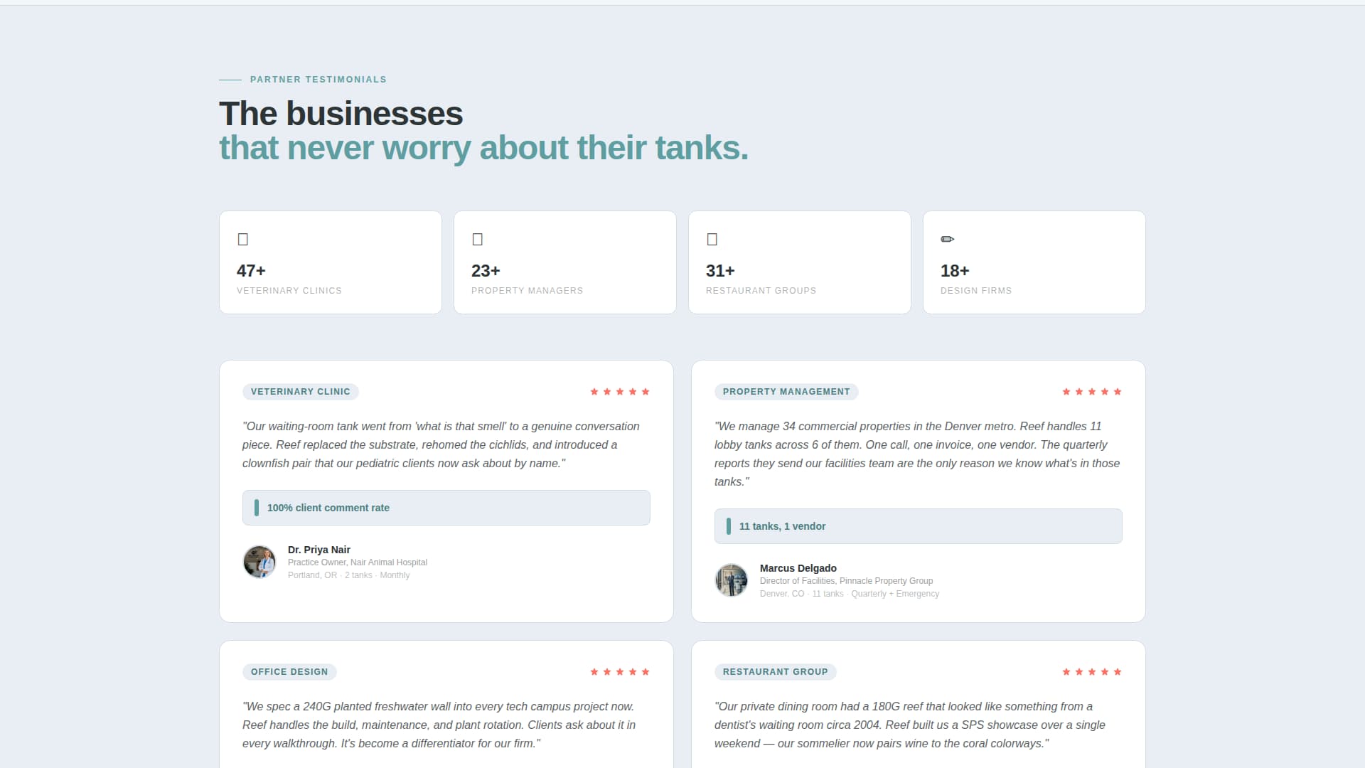 Reef - Proven Aquarium Landing Page Template