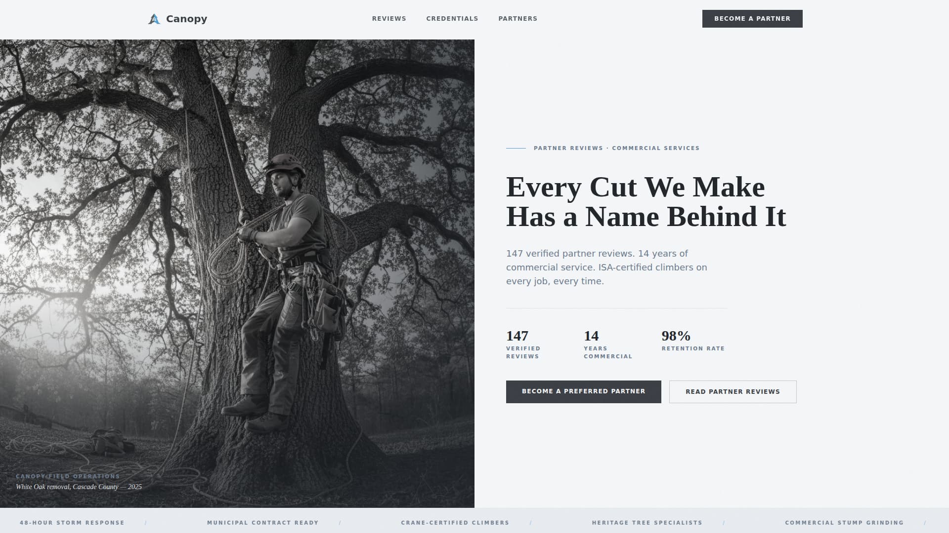Canopy - Trusted Arborist Landing Page Template