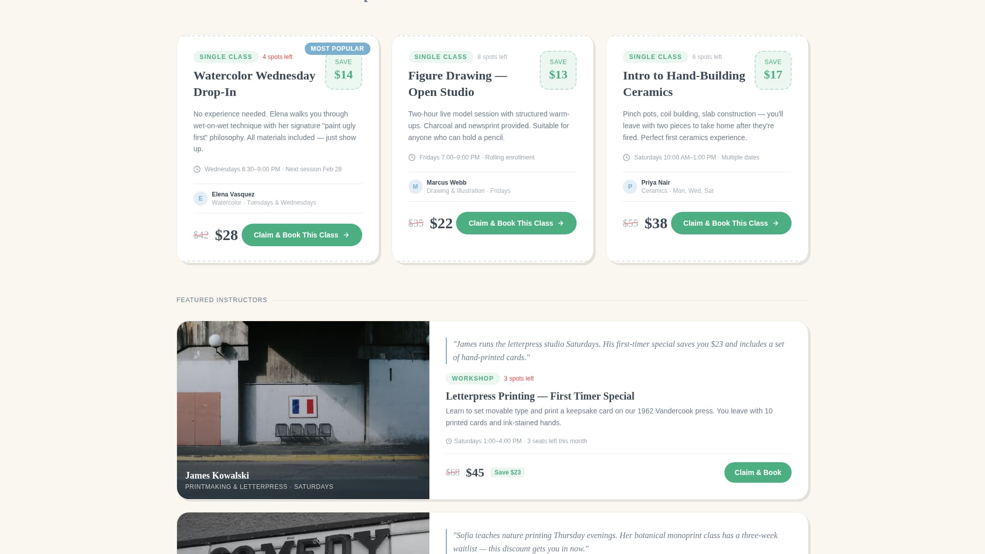 Atelier - Irresistible Artschool Landing Page Template