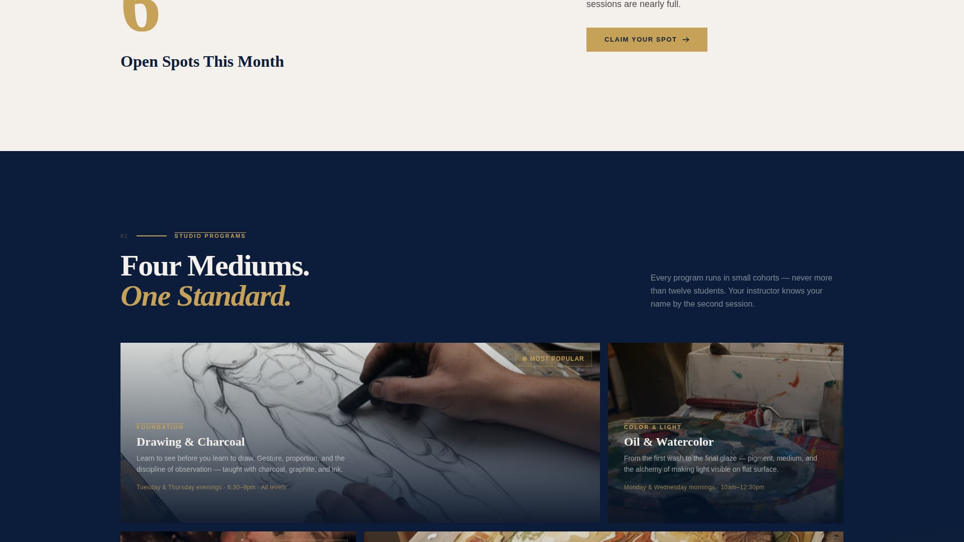 Atelier - Authoritative Artschool Landing Page Template