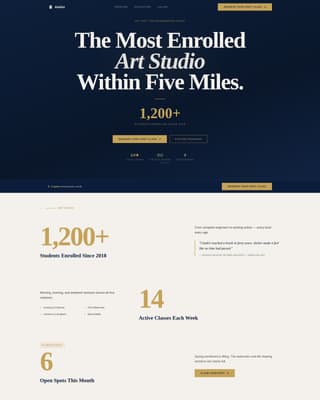 Atelier - Authoritative Artschool Landing Page Template