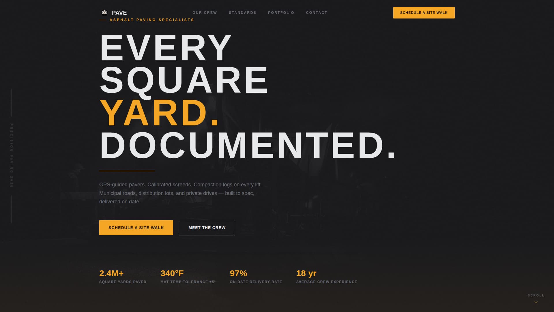 Pave - Precision Asphalt Landing Page Template
