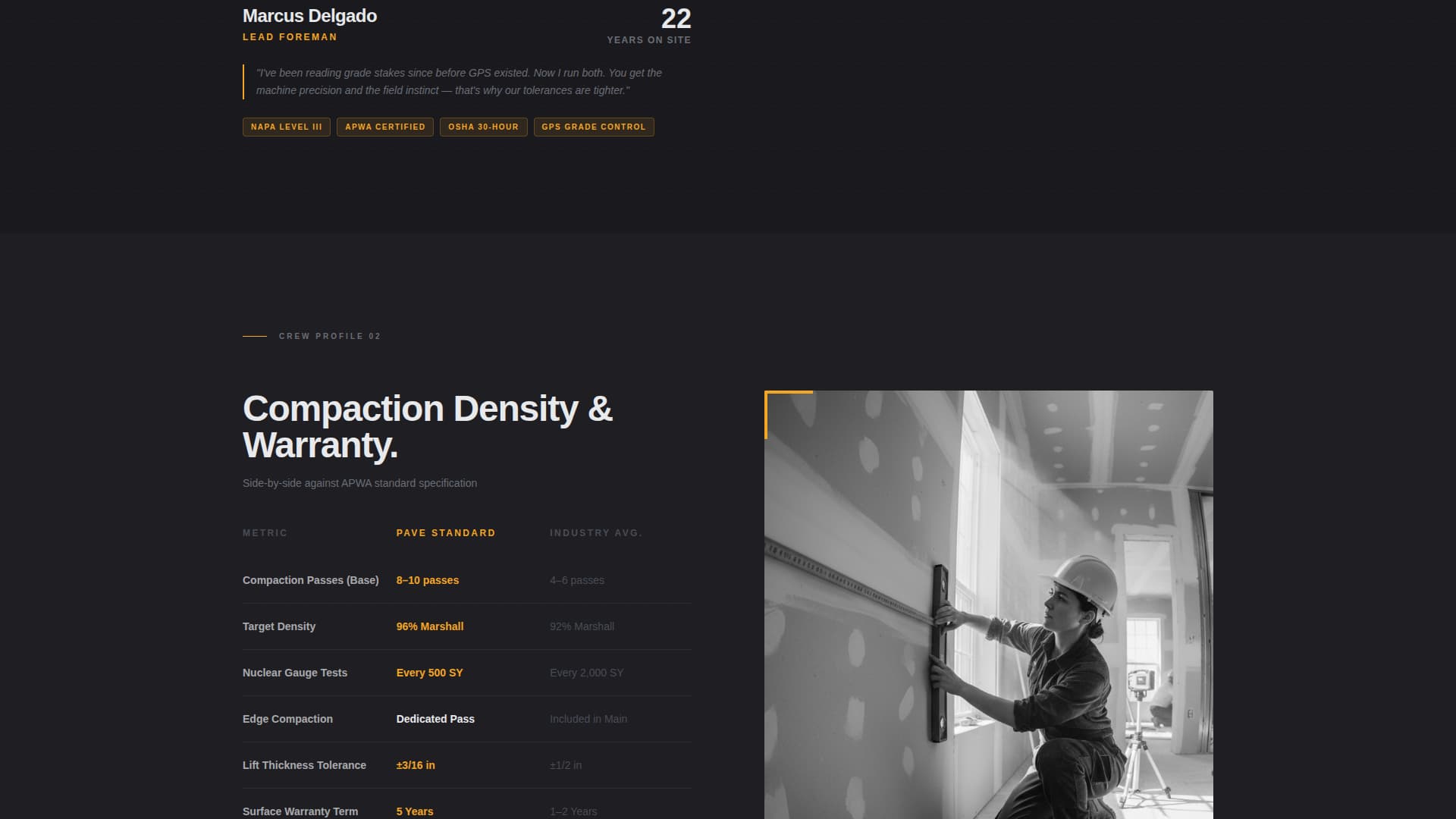 Pave - Precision Asphalt Landing Page Template