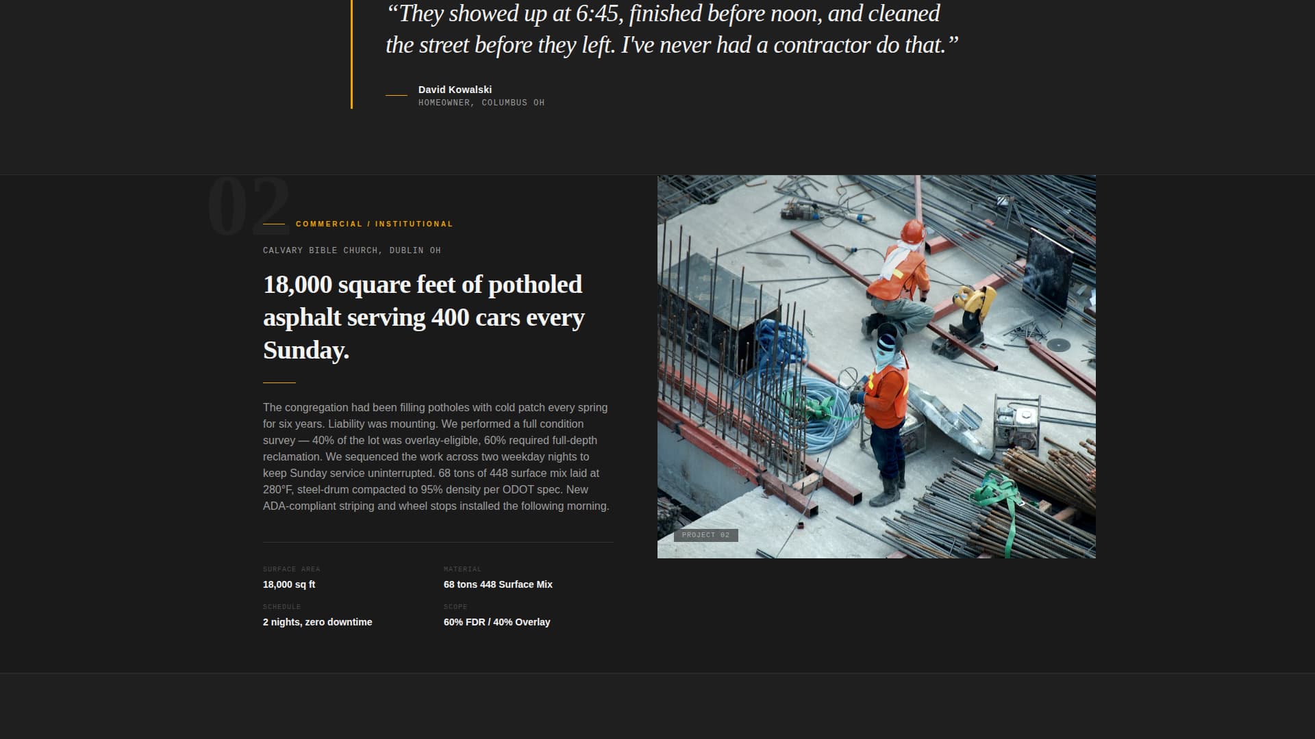 Blacktop - Proven Paving Landing Page Template