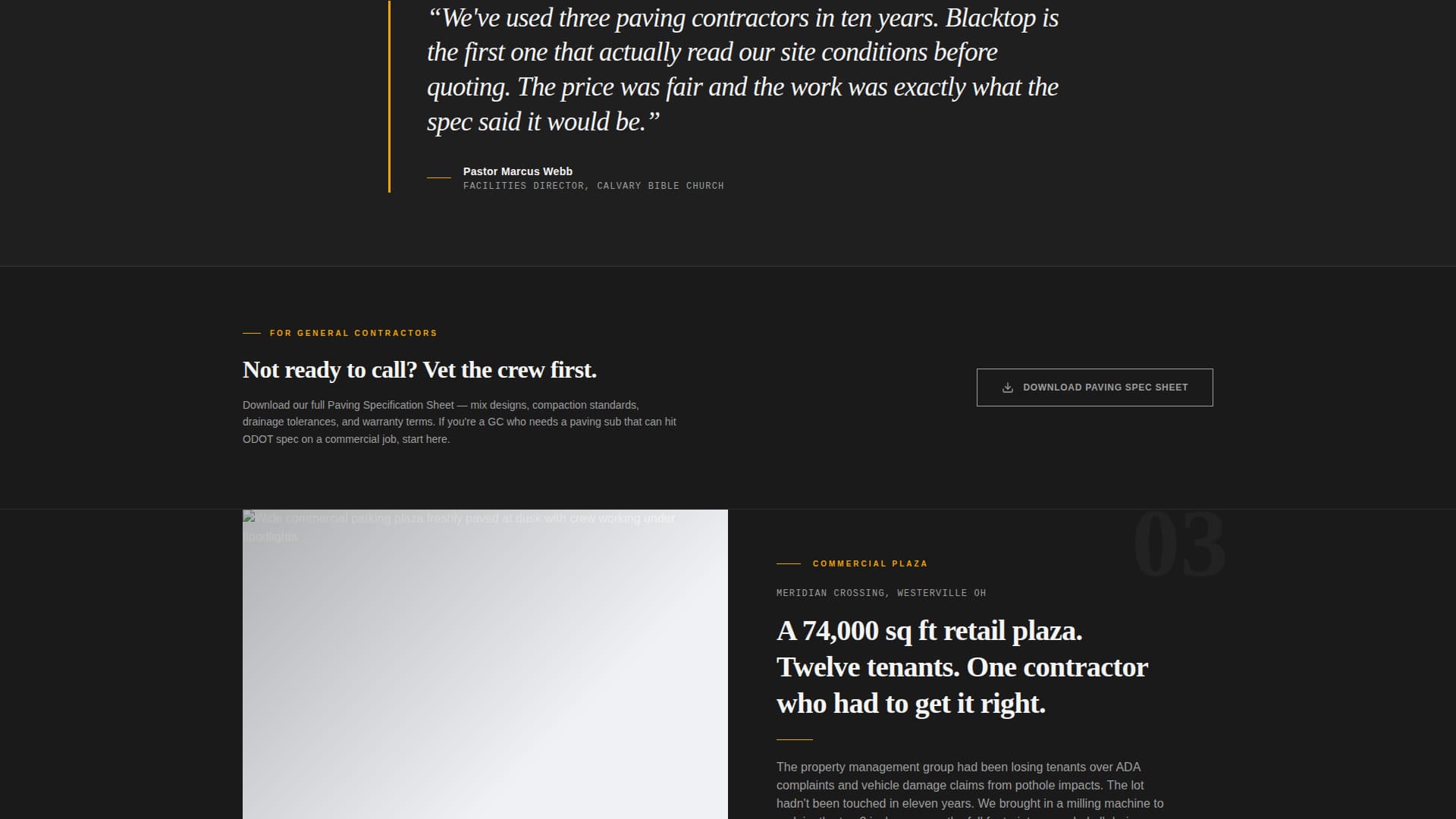 Blacktop - Proven Paving Landing Page Template