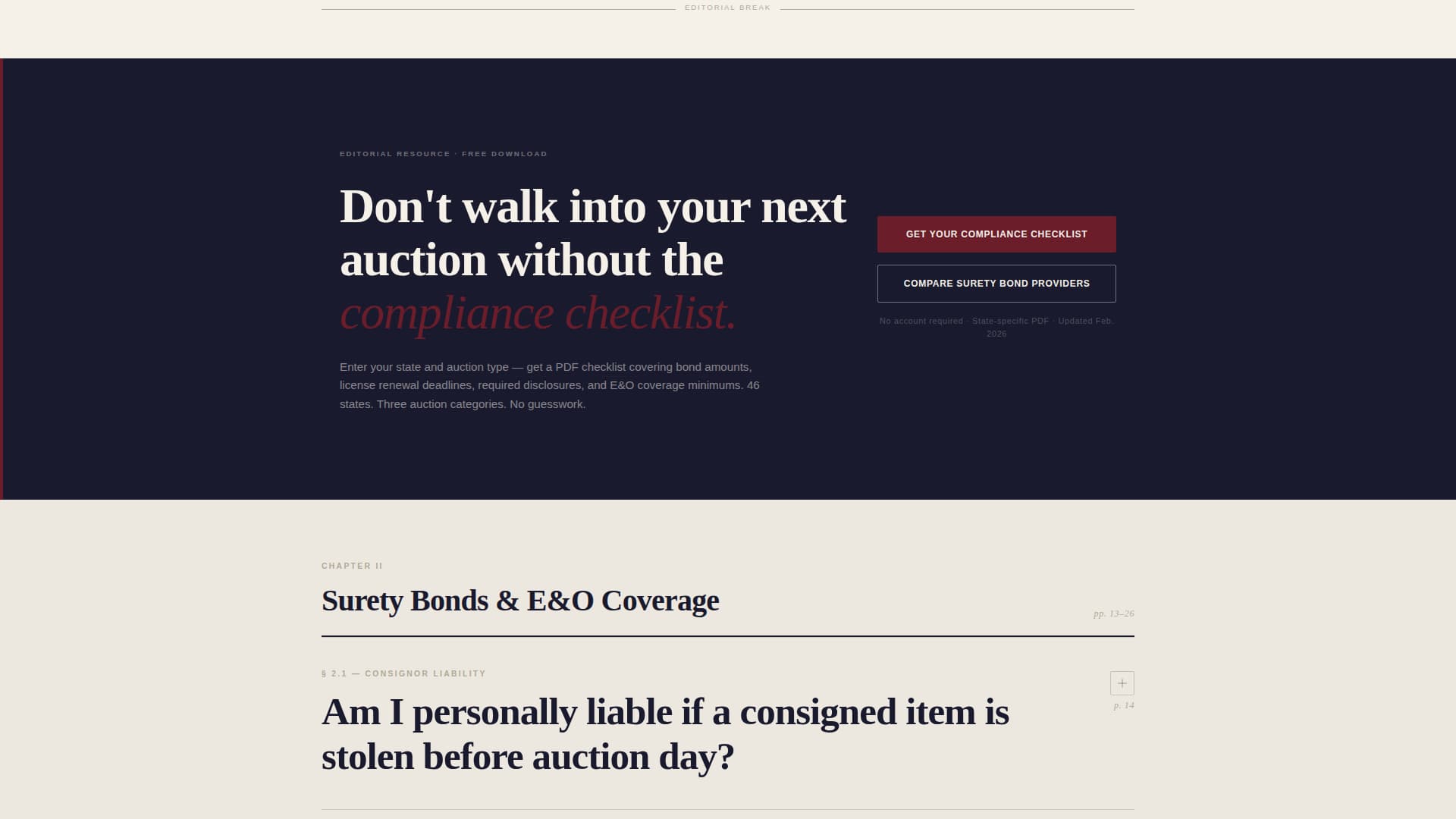 Gavel - Authoritative Auctioneer Landing Page Template