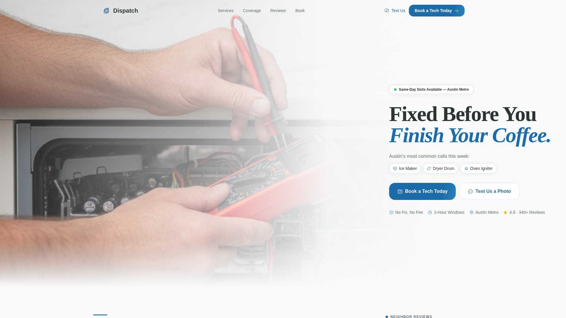 Dispatch - Trusted Appliancerepair Landing Page Template