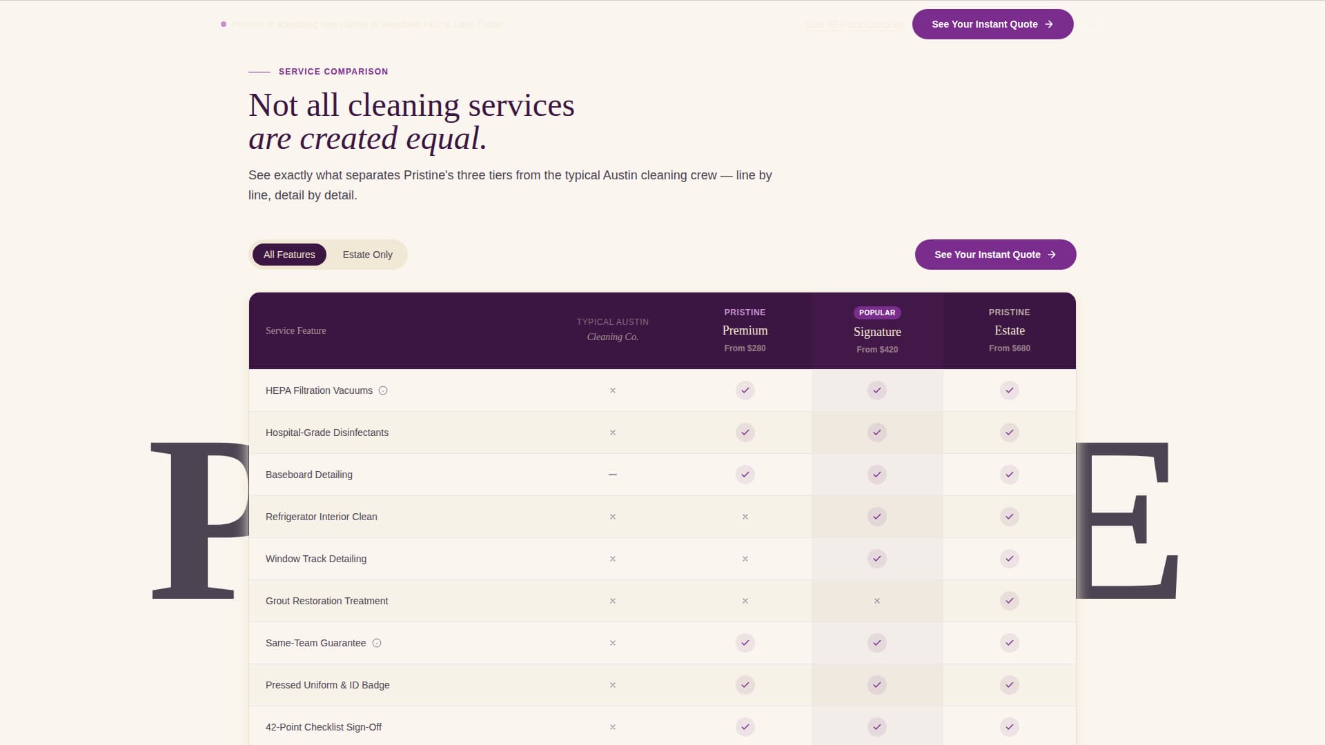 Pristine - Executive Housecleaning Landing Page Template