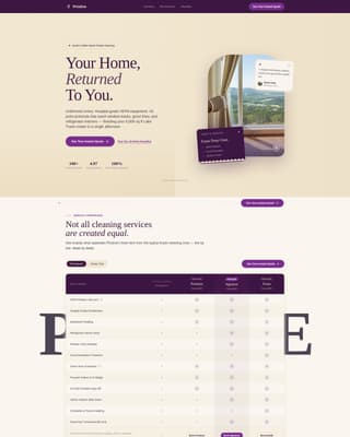Pristine - Executive Housecleaning Landing Page Template
