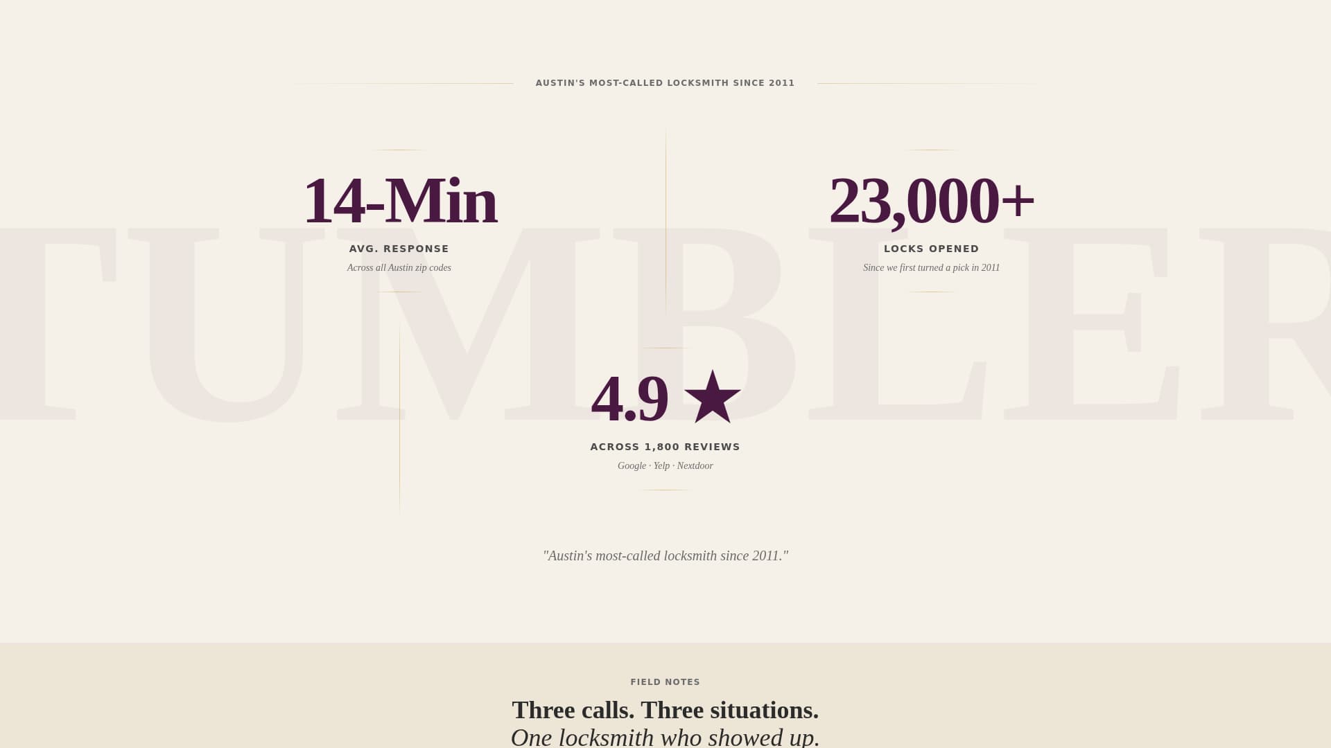 Tumbler - Editorial Locksmith Landing Page Template