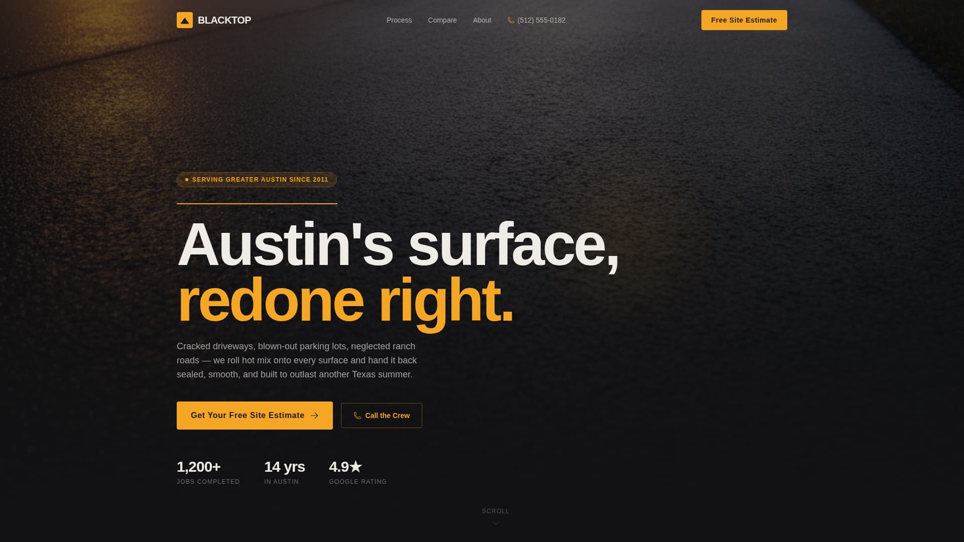 Blacktop - Trusted Paving Landing Page Template
