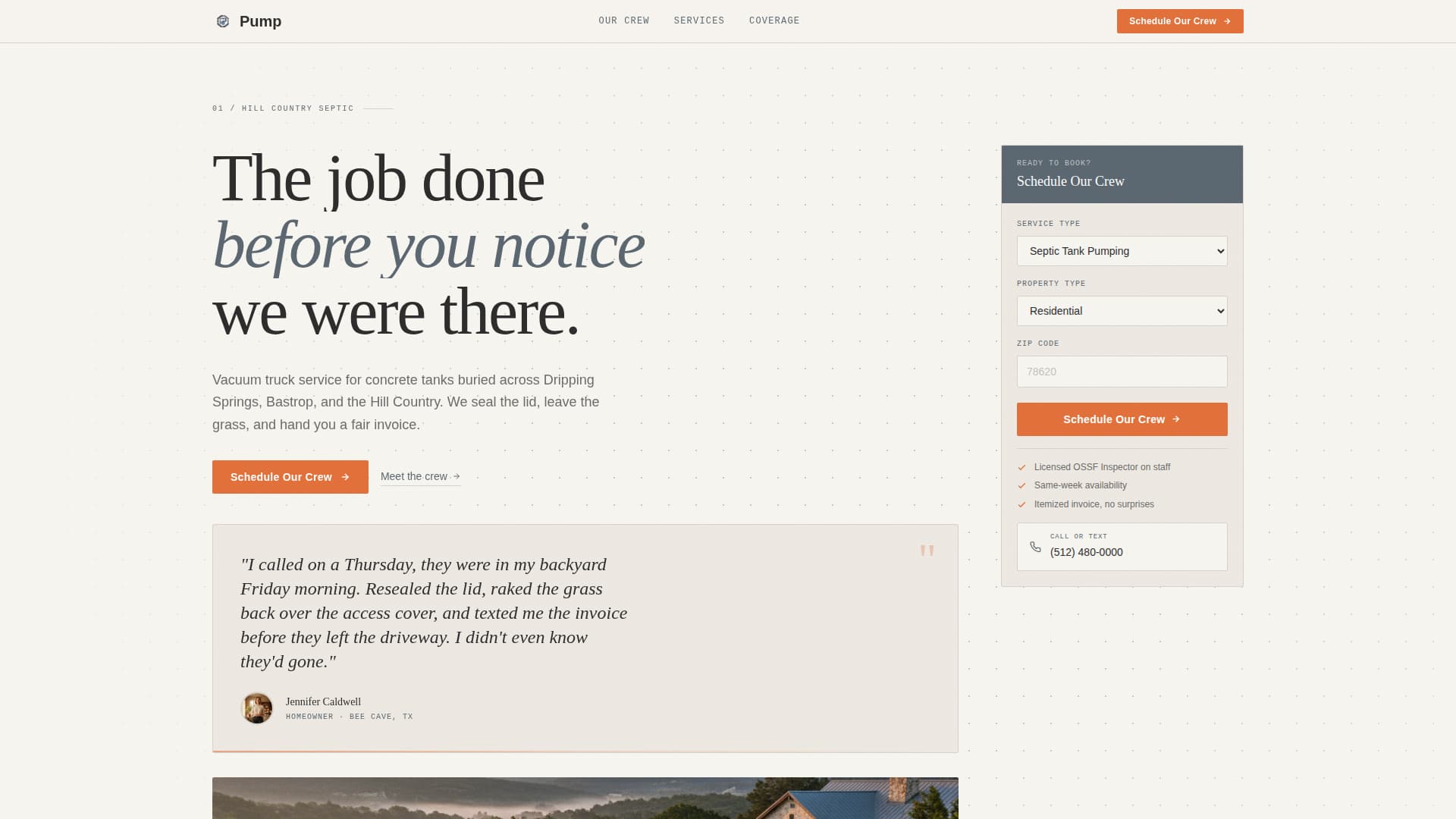 Pump - Trusted Septic Landing Page Template