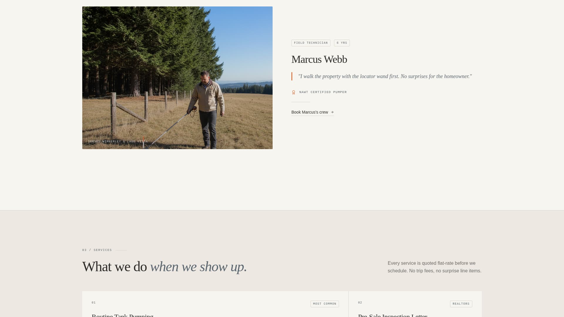 Pump - Trusted Septic Landing Page Template