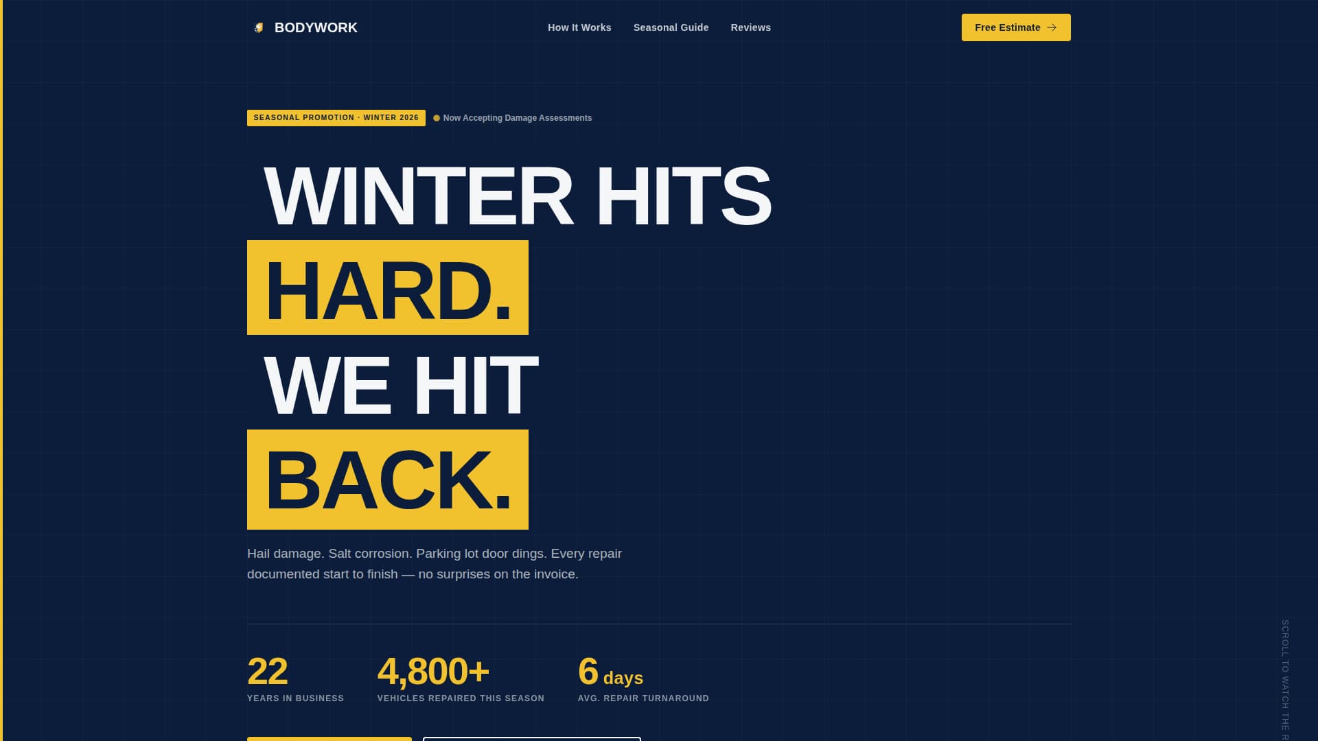 Auto Body Shop Marketing Professional Website Template