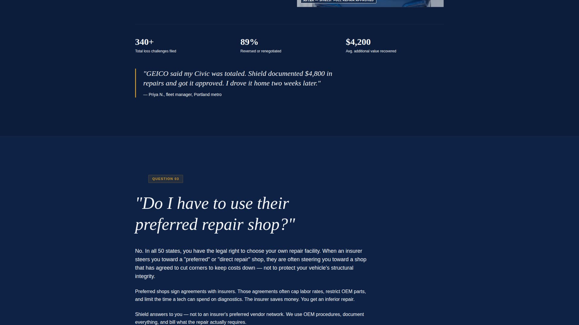 Shield - Authoritative Autobody Landing Page Template