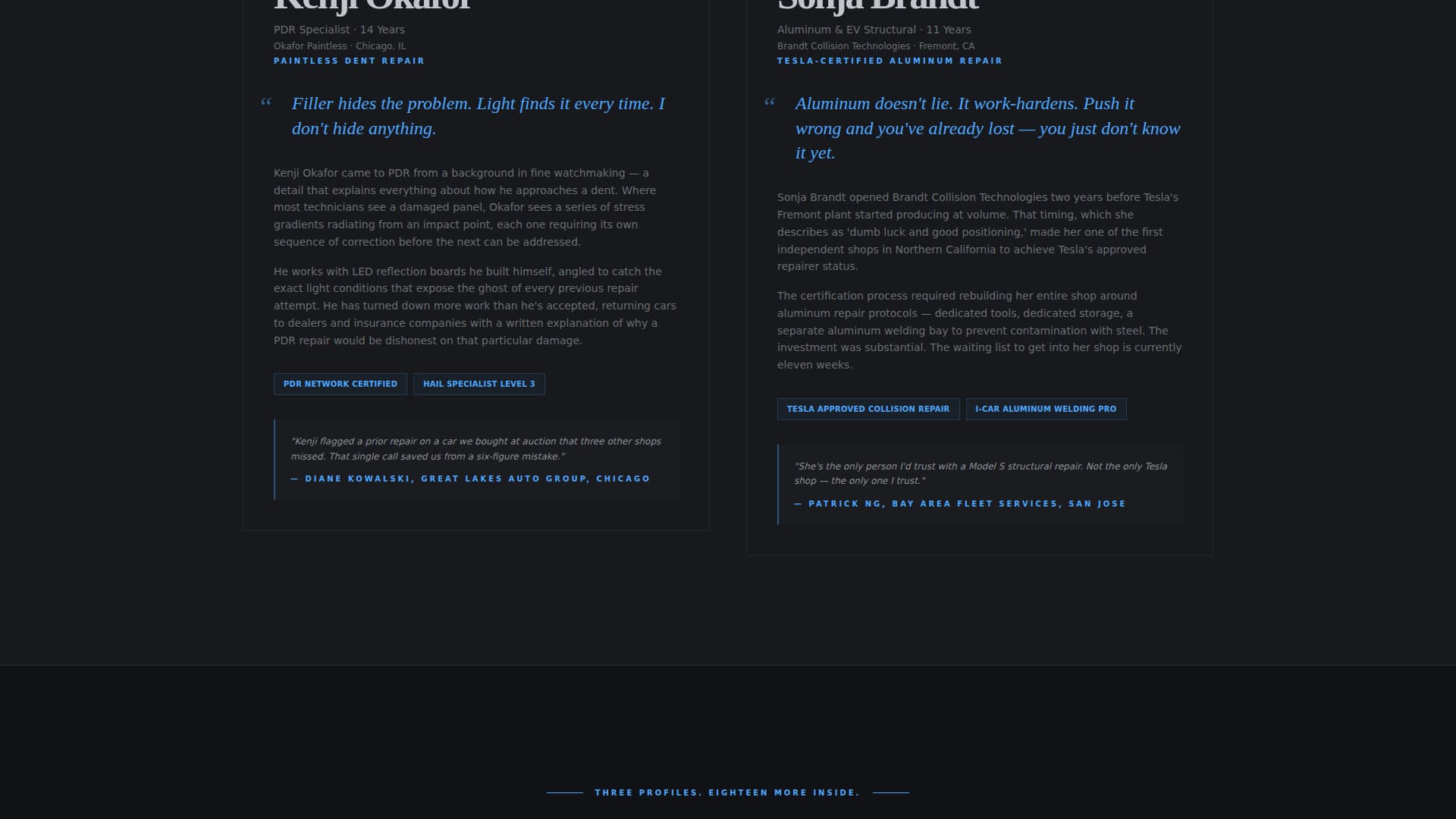 Bodywork - Authoritative Technician Landing Page Template