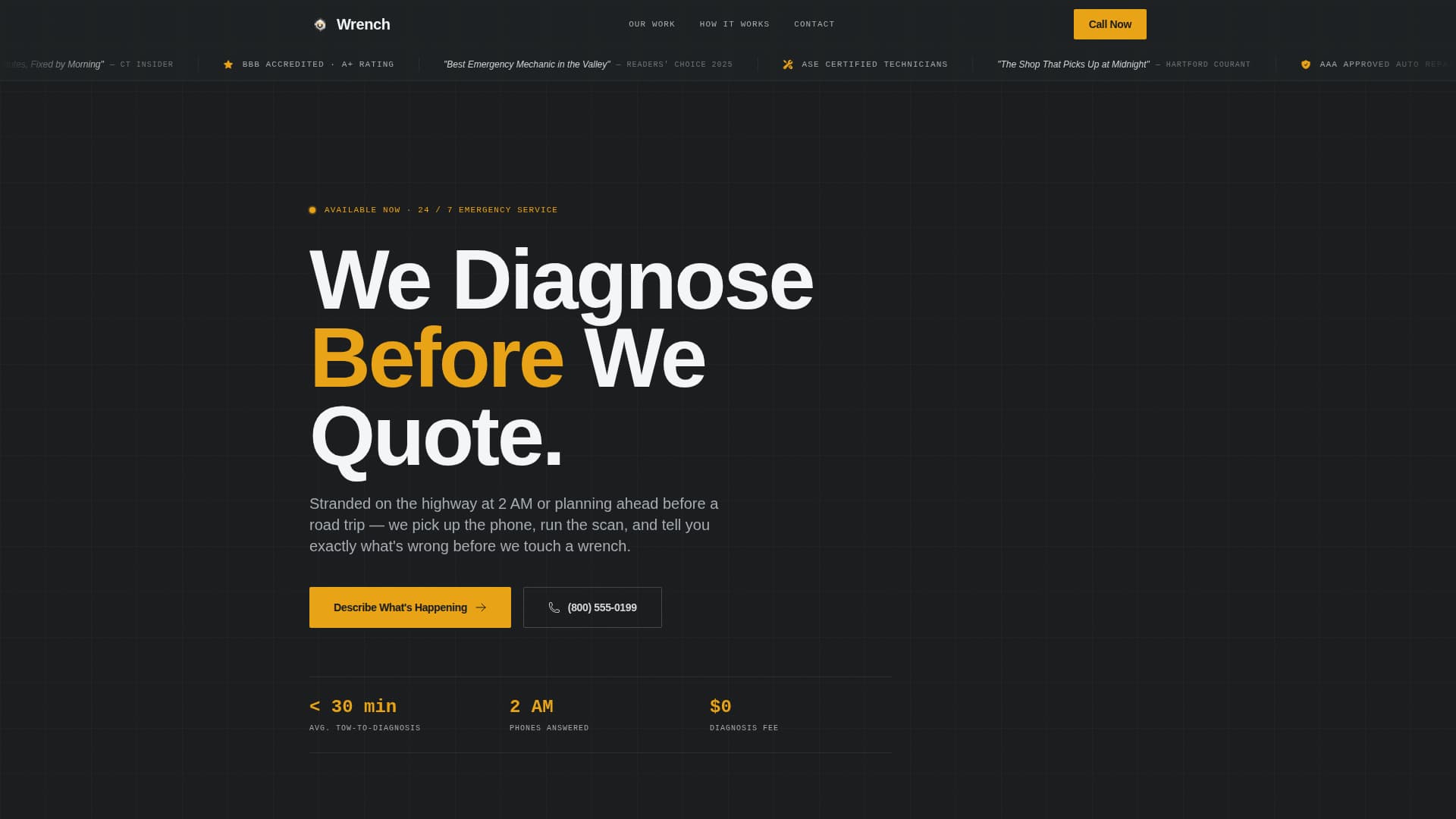 Wrench - Trusted Emergencymechanic Landing Page Template