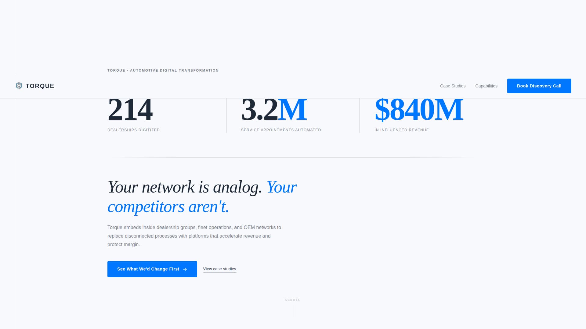 Torque - Transformative Automotiveconsulting Landing Page Template