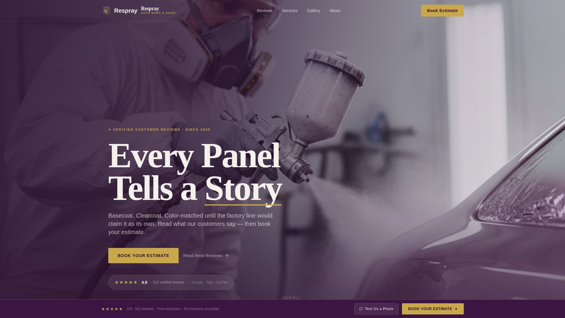 Respray - Flawless Automotive Landing Page Template