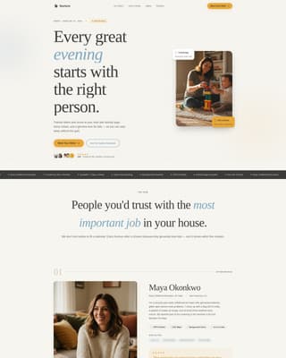Nurture - Trusted Babysitter Landing Page Template