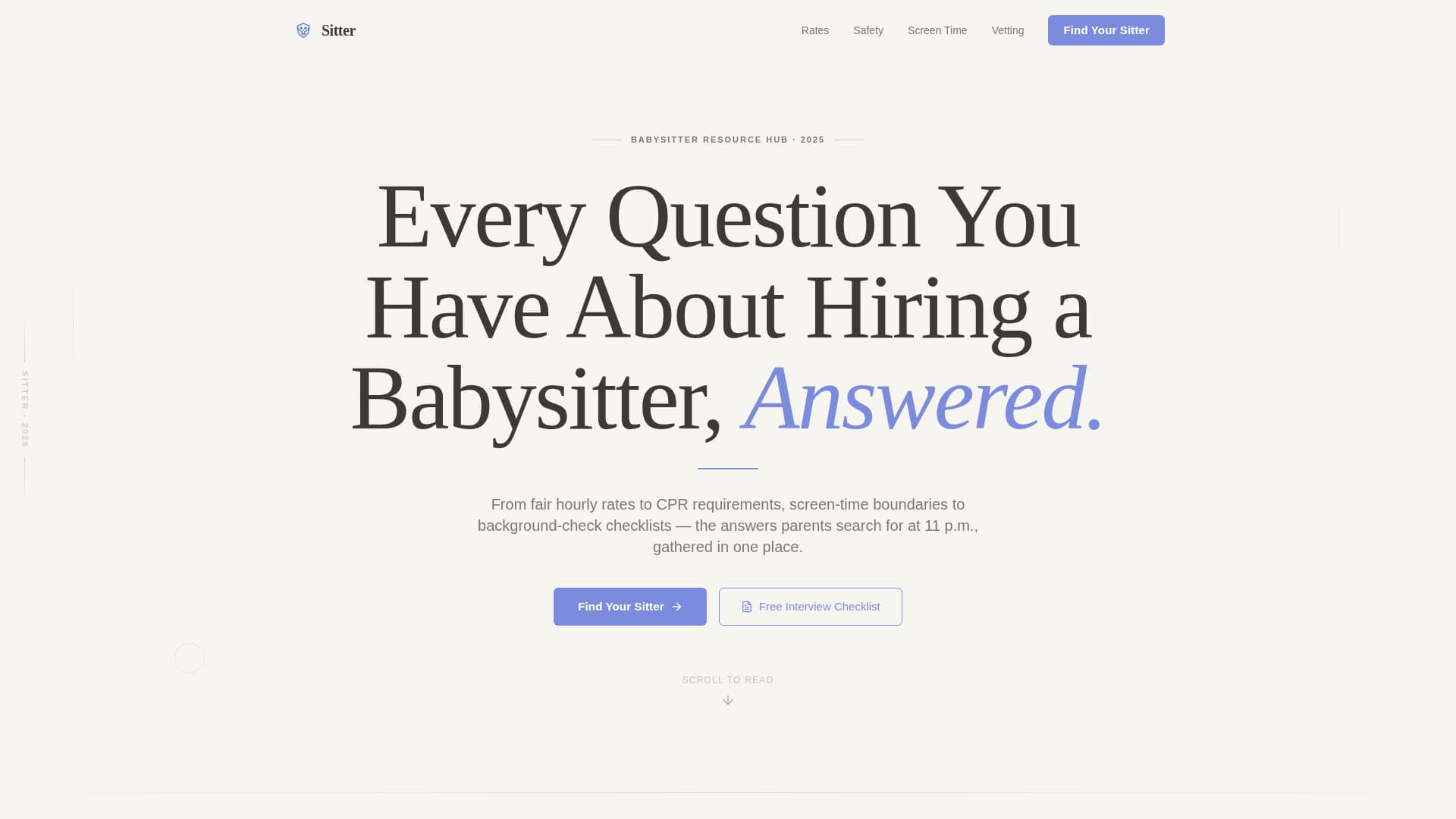 Babysitter Booking Website Template