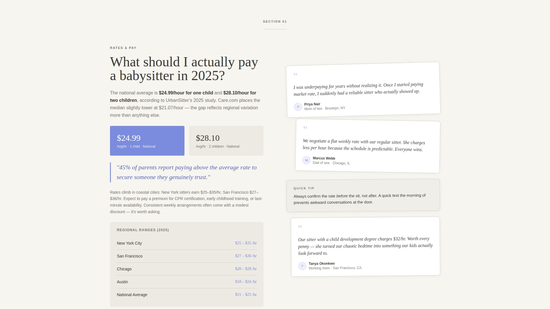 Babysitter Booking Website Template