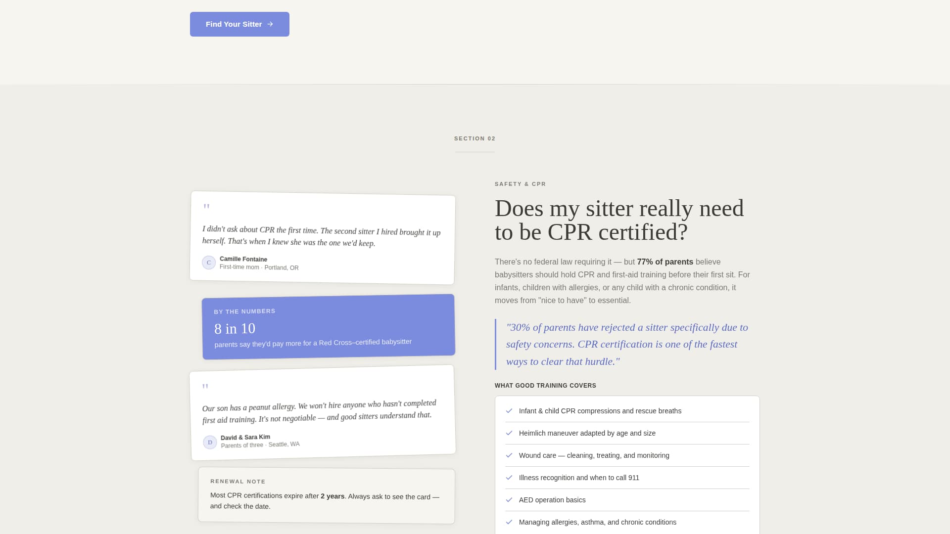 Babysitter Booking Website Template