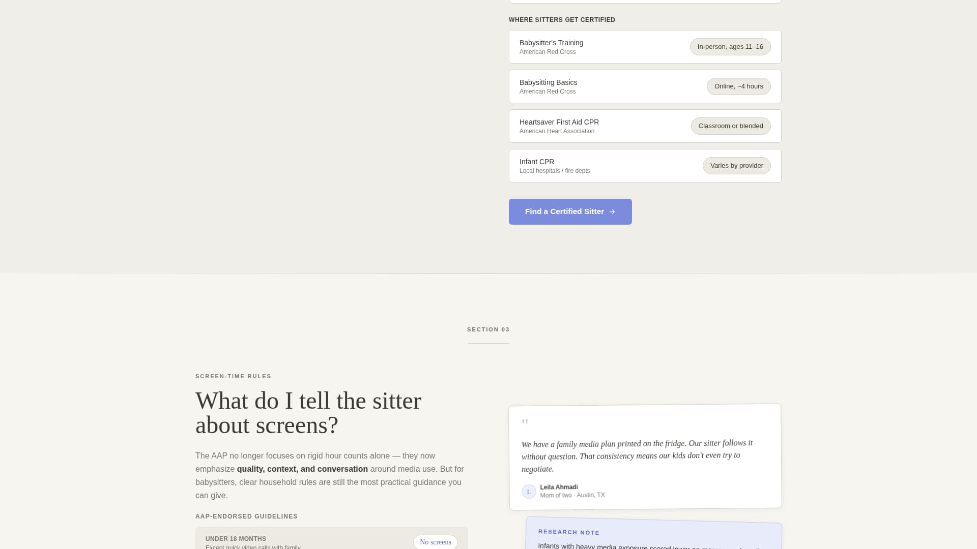 Babysitter Booking Website Template