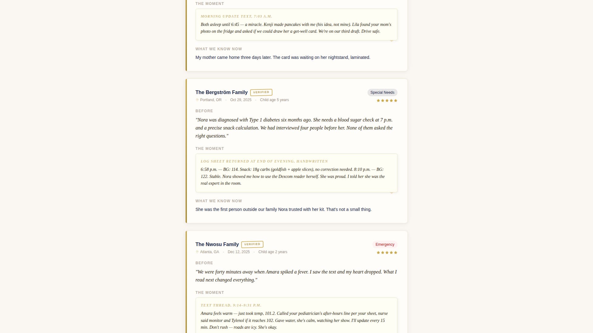 Vouch - Trusted Babysitter Landing Page Template