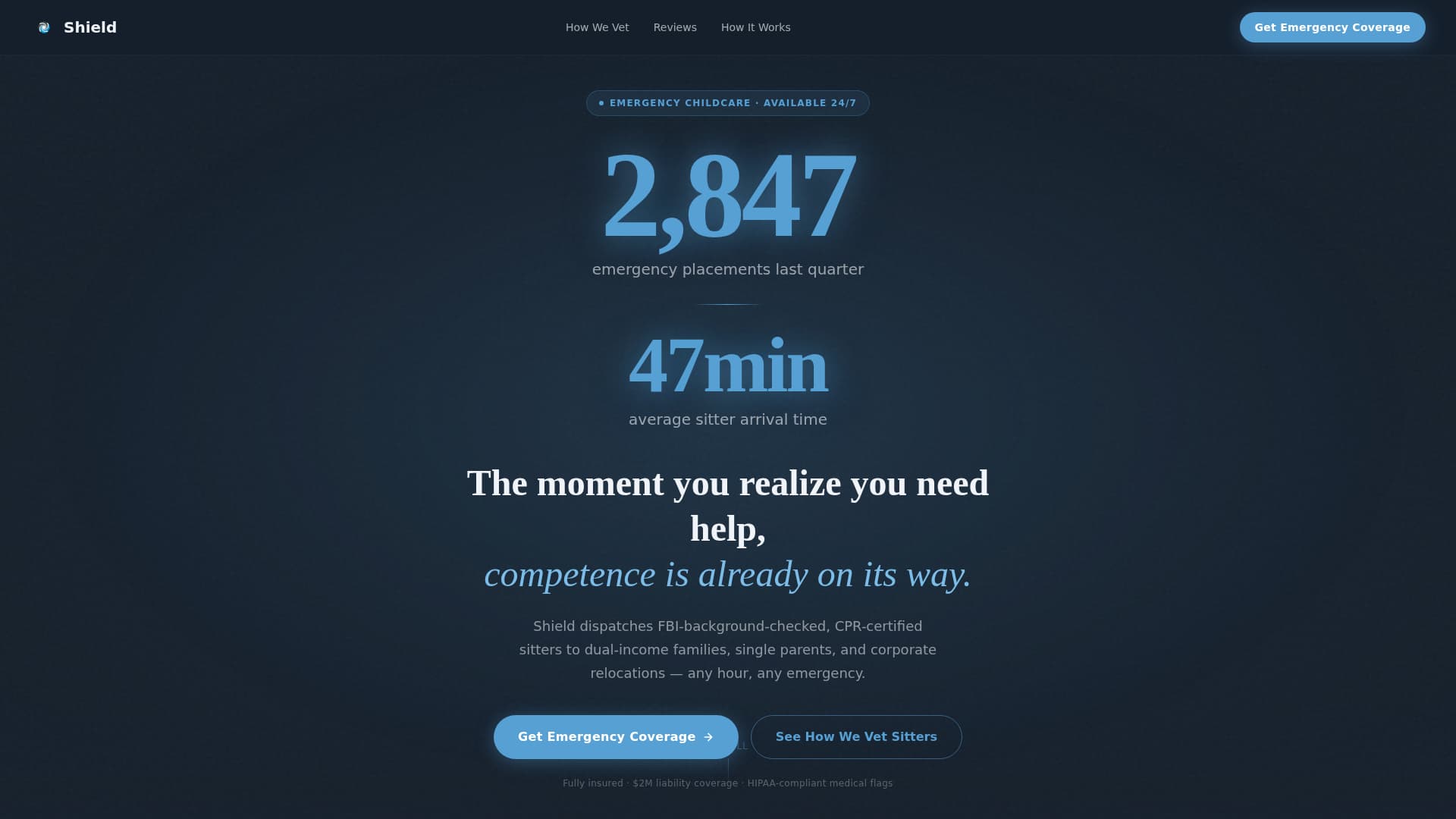 Shield - Trusted Babysitting Landing Page Template