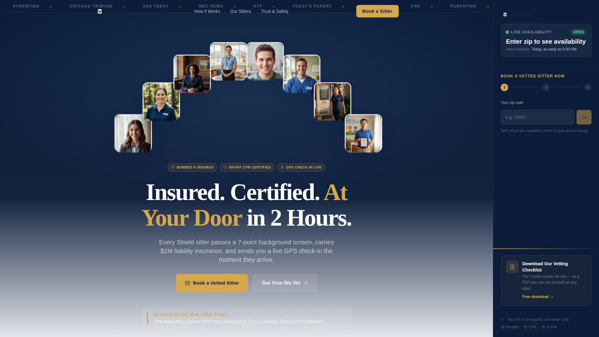 Babysitting Service Marketing Booking Website Template