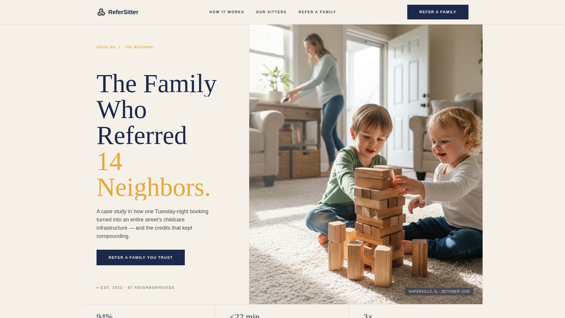 Refersitter - Trusted Babysitting Landing Page Template