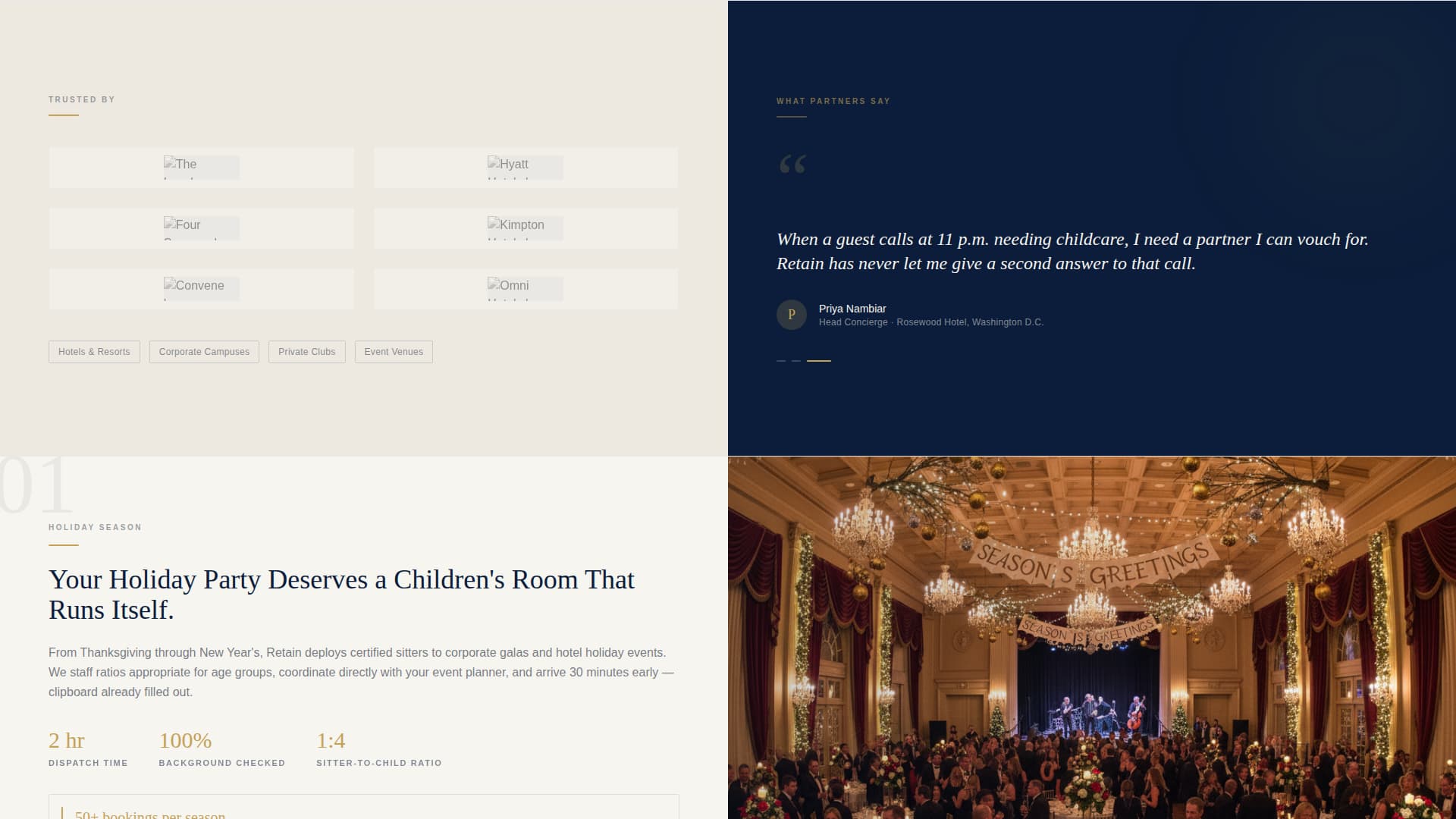 Retain - Executive Babysitting Landing Page Template