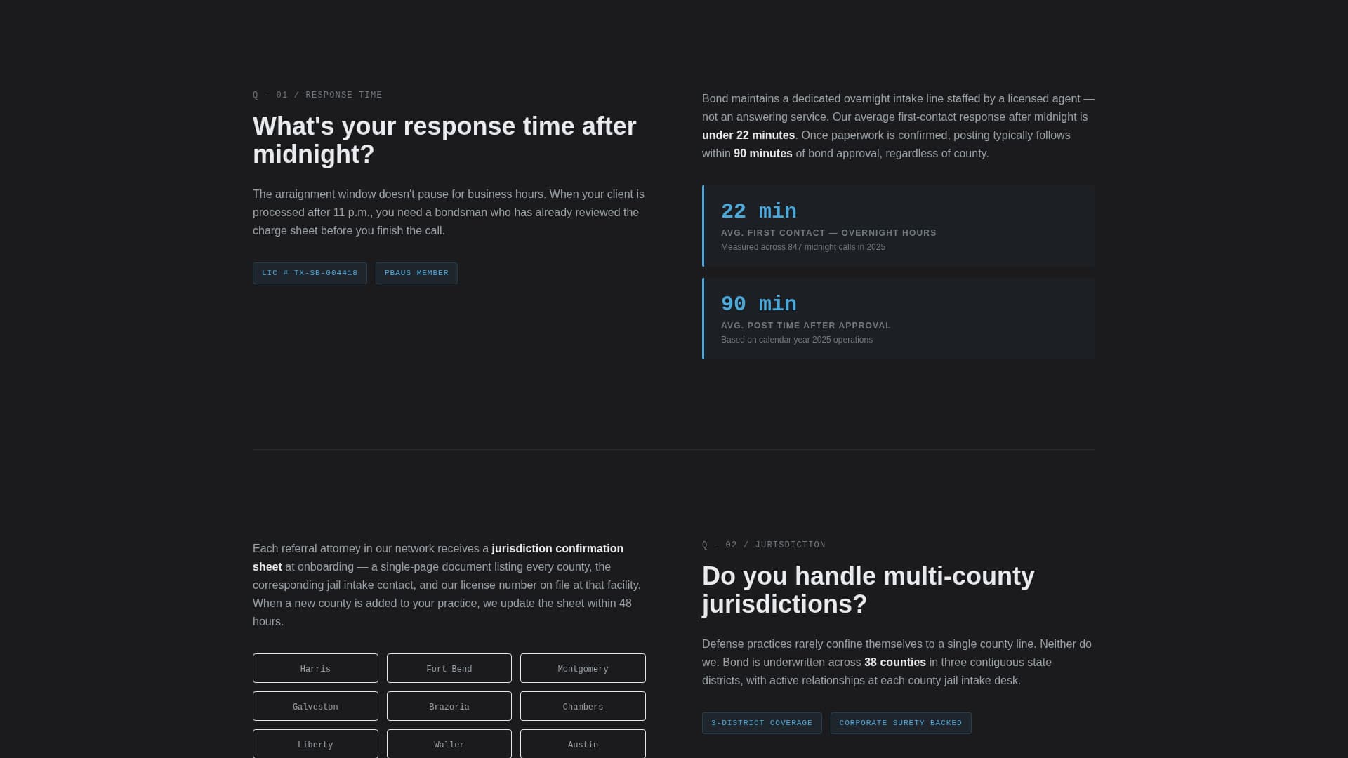 Bond - Precision Bondsman Landing Page Template