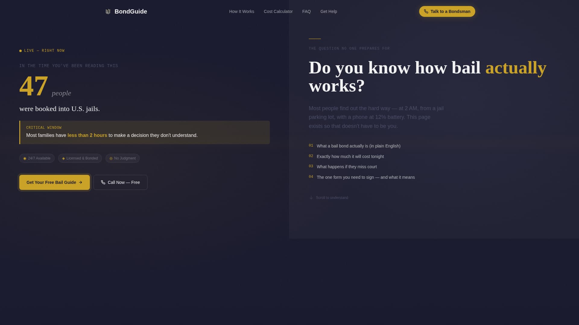 Bondguide - Authoritative Bailbondsman Landing Page Template
