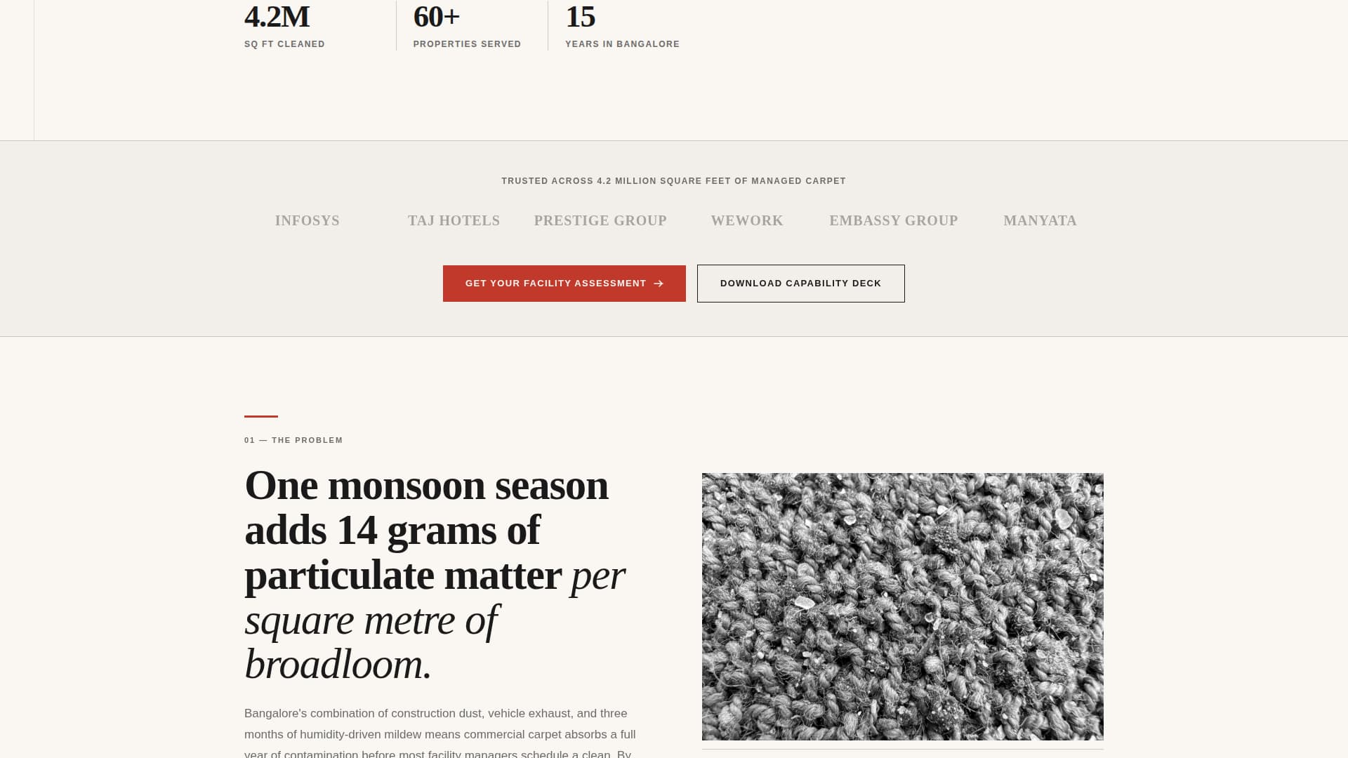 Fibre - Editorial Carpetcleaning Landing Page Template