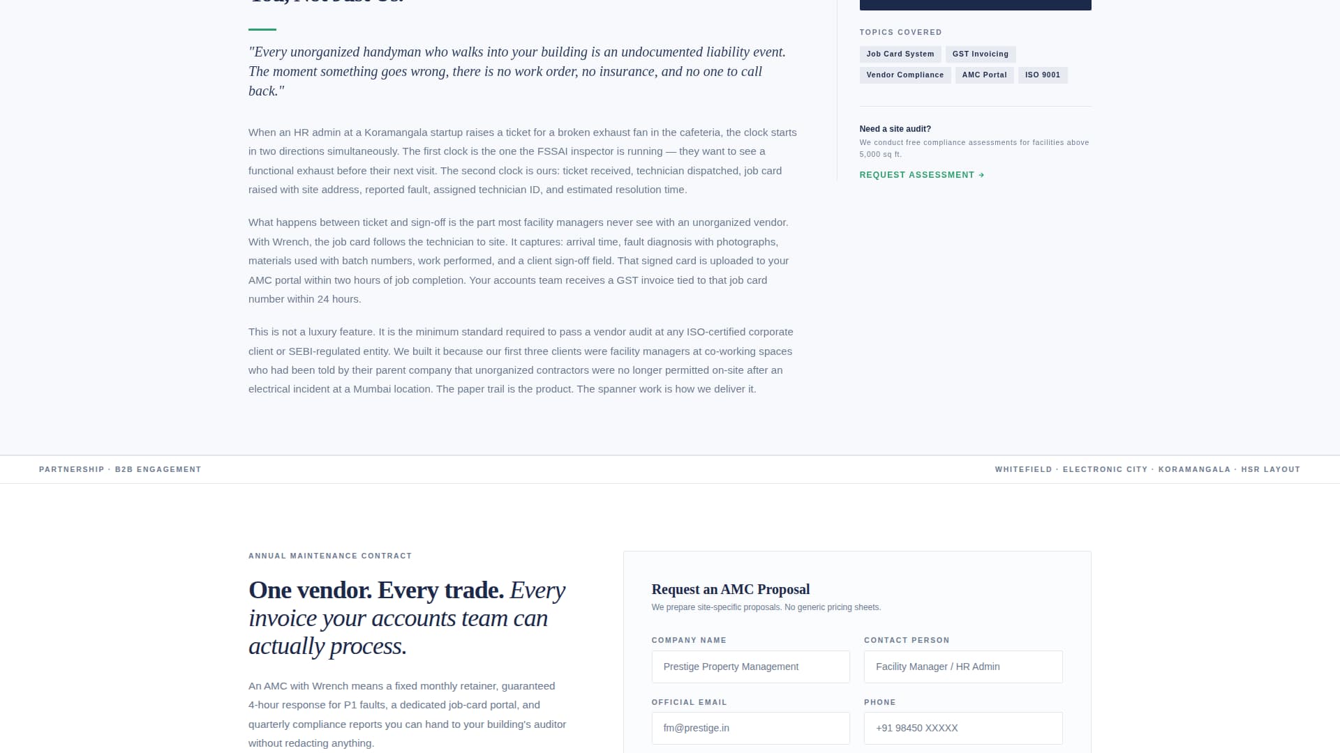 Wrench - Compliant Handyman Landing Page Template