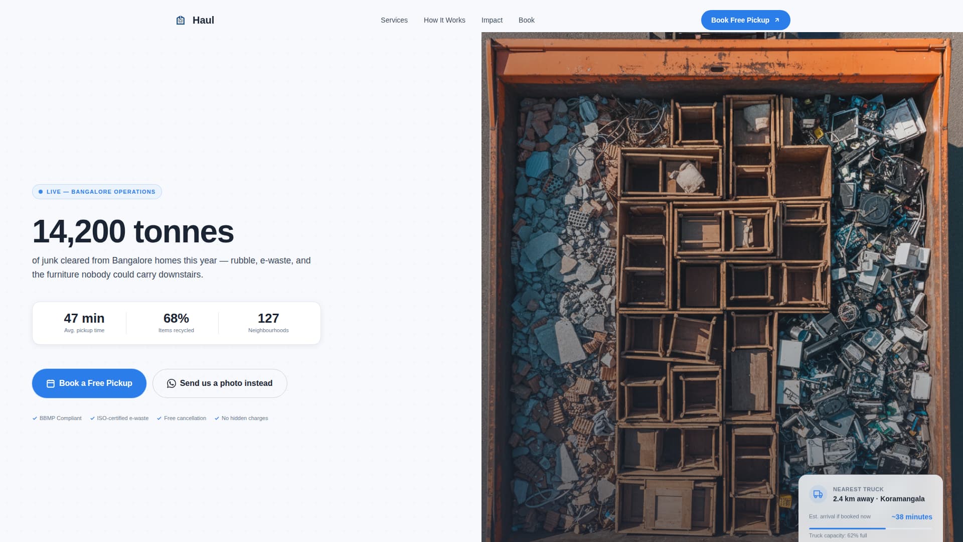 Haul - Reliable Junkremoval Landing Page Template