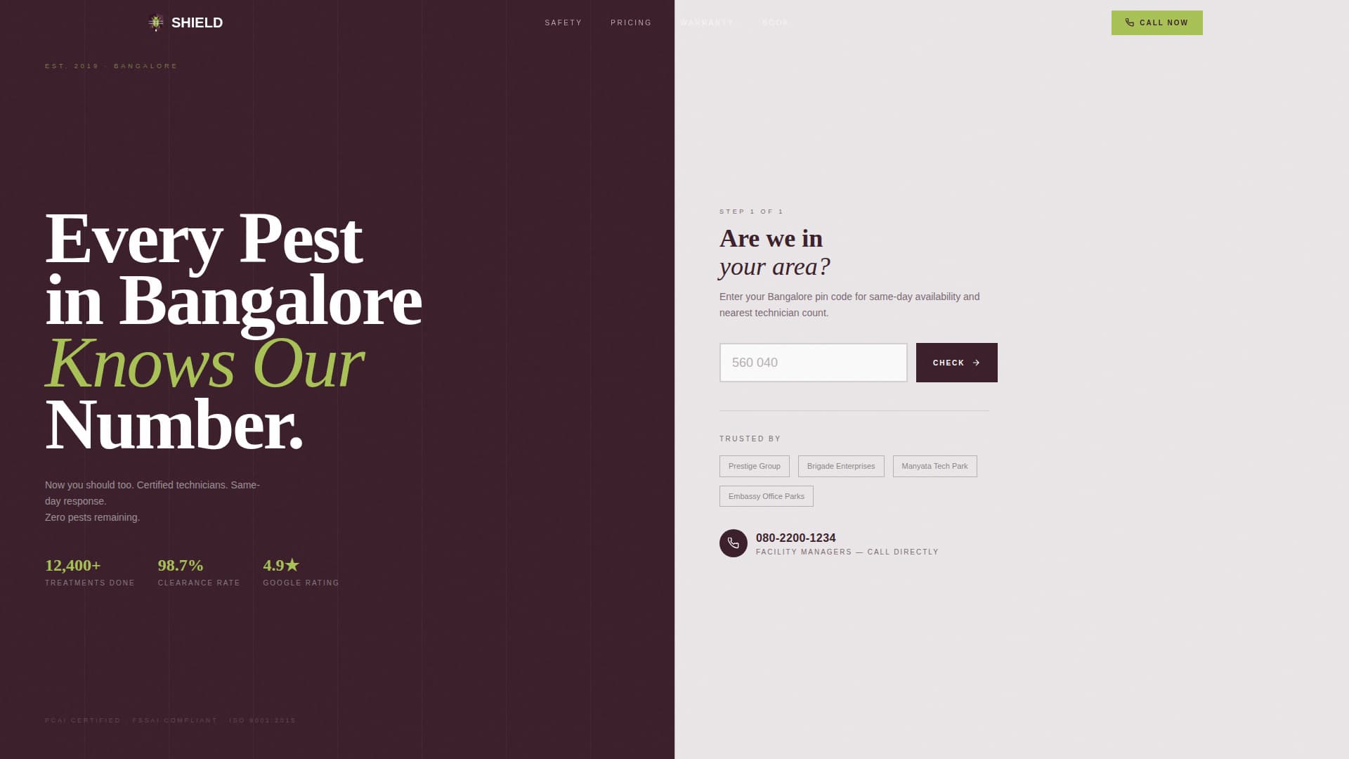 Shield - Precision Pestcontrol Landing Page Template