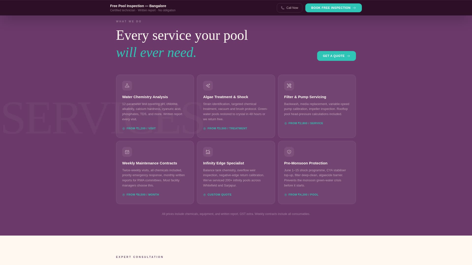 Chlorine - Certified Poolcleaning Landing Page Template