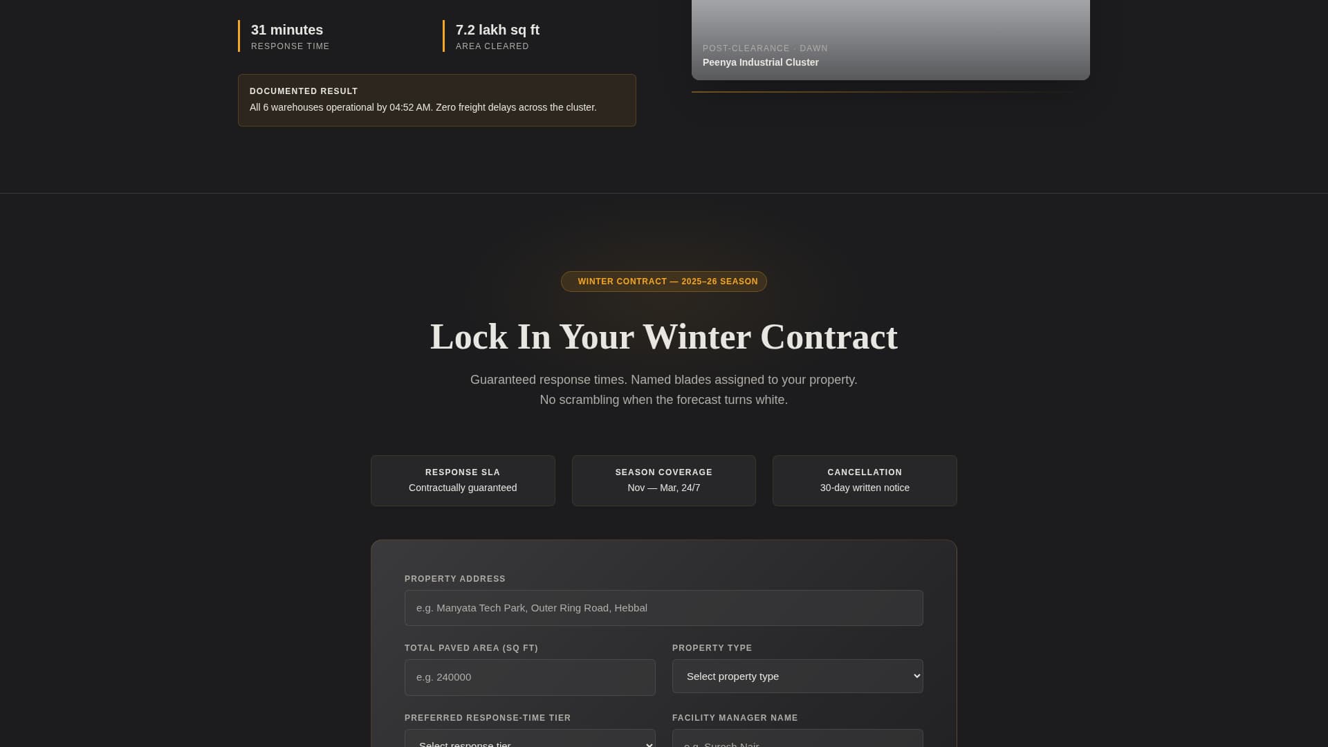 Plow - Reliable Snowremoval Landing Page Template